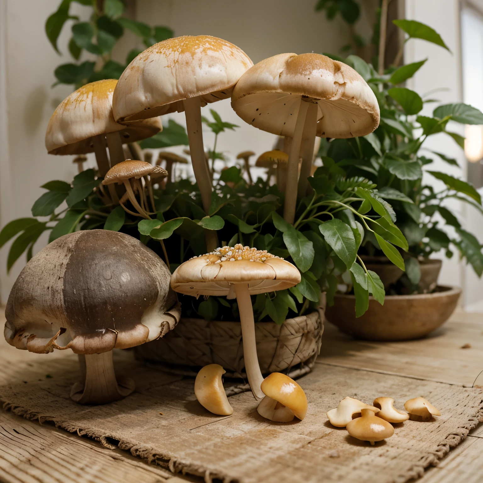 Photo
Faux sol en fuetrine
Petit bouquets de fleur
Petit regroupement de champignons