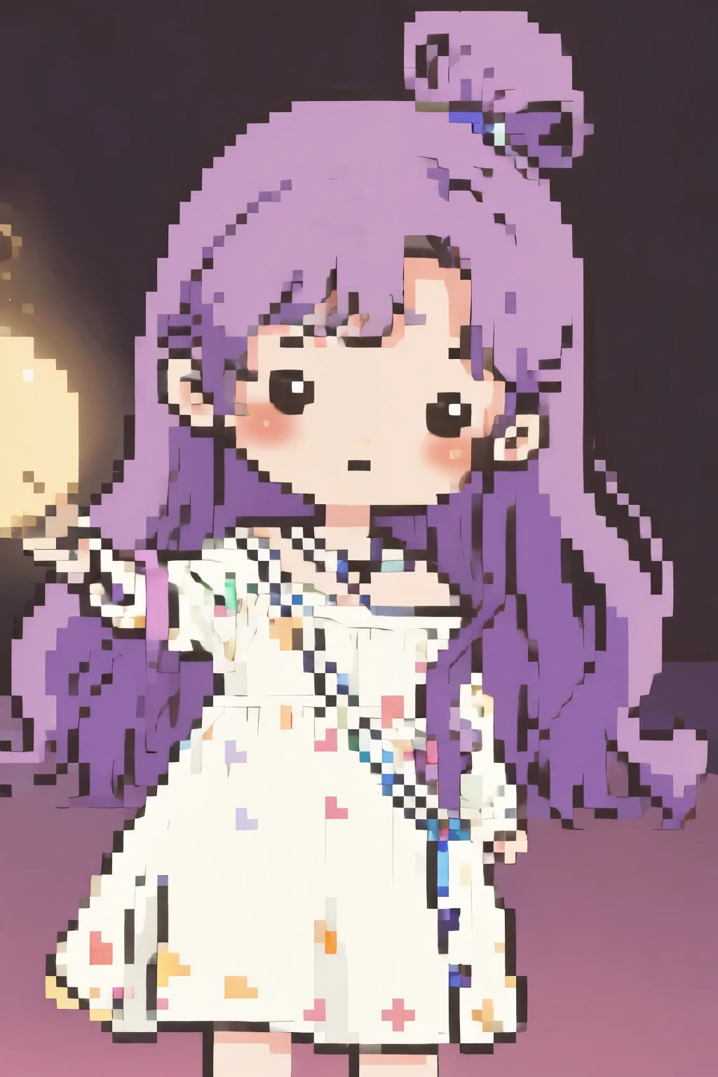 super deformed, best quality, 8k, beautiful woman, blurry look, wistful look, iridescent white two side up messy wavy hair, (wind), wearing fluffy long-pile knit long pastel color dress, relax in the room, variety of visual styles that combine various artistic elements like a sparkling rainbow, BREAK , black oval eyes