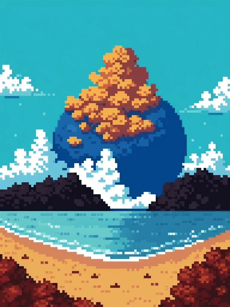 pixel art:1.5, planet earth, intricate, high quality masterpiece