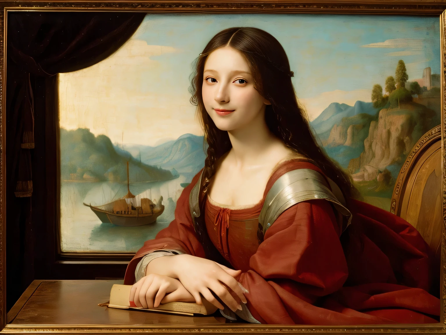 Leonardo da Vinci painting erotic woman,cute smile