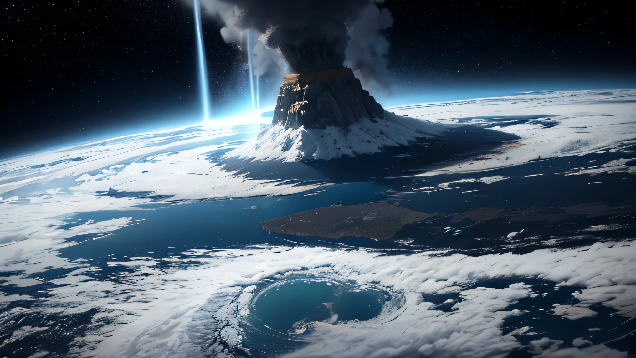 In a future era, humanity witnessed a series of catastrophic events that triggered massive tsunamis, sweeping across the oceans and reaching many regions of the world. These tsunamis were not just natural phenomena, but the result of a series of unique cosmic events that altered the Earth's geological stability.