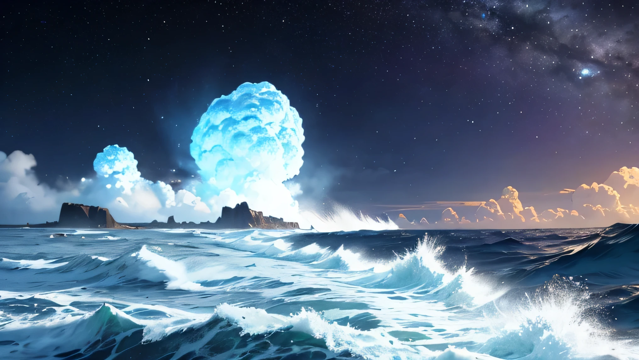 It all started with a series of asteroid impacts in the Pacific Ocean. These impacts triggered a chain of underwater events, triggering the awakening of underwater volcanoes and the release of enormous amounts of energy. Giant waves began to form, spreading rapidly across the oceans.