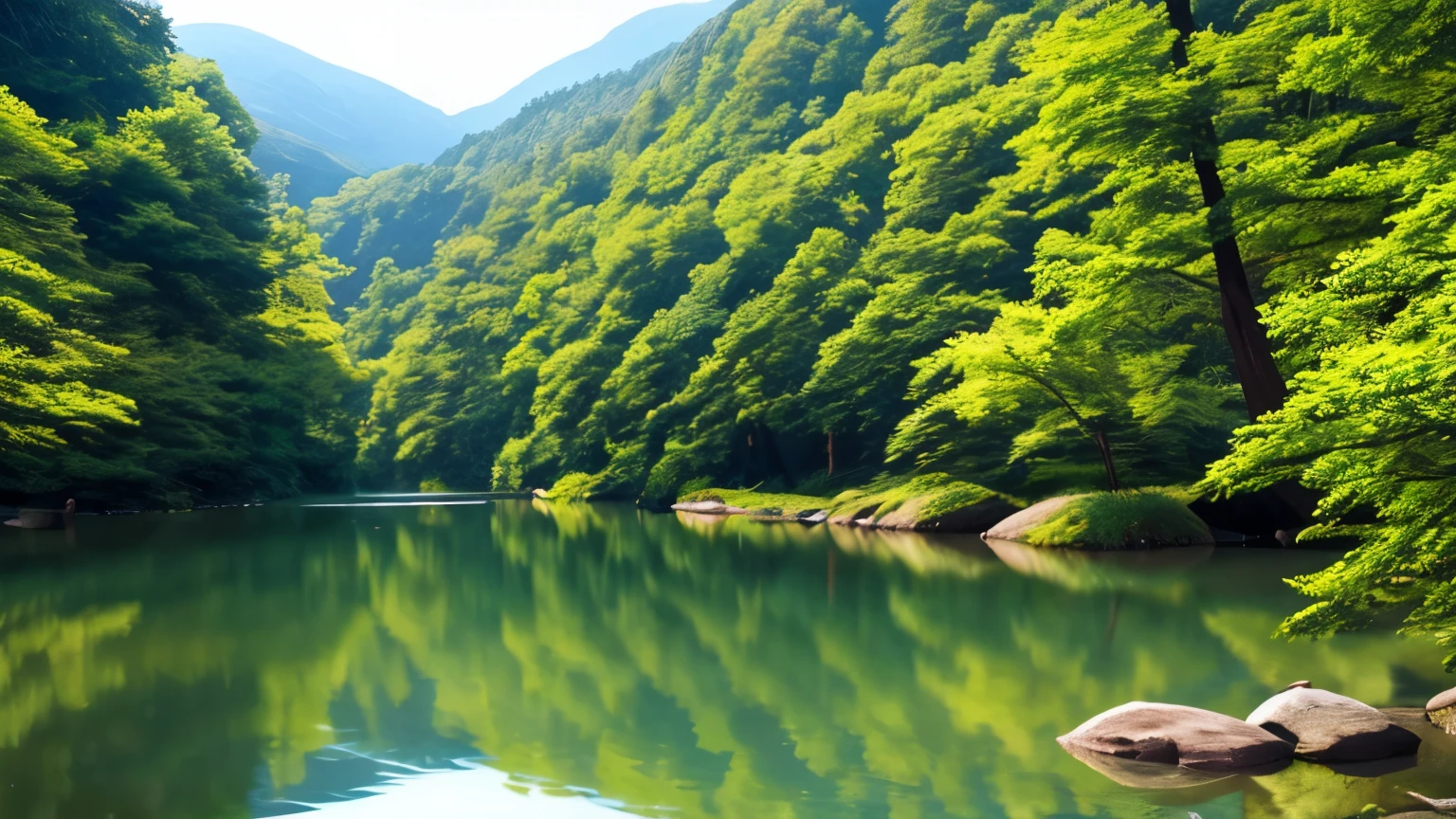 I took photos of a peaceful moment spent in nature.。wood々Imagine a peaceful landscape with soft morning light shining through the space.。A calm stream meandering、Surrounded by lush greenery。In the foreground、people sitting quietly on the bank、Are you meditating?、Perhaps they are simply soaking in the calmness of their surroundings.。The overall atmosphere is calm and connected to the natural world.、Highlights the beauty and peace of outdoor moments。






