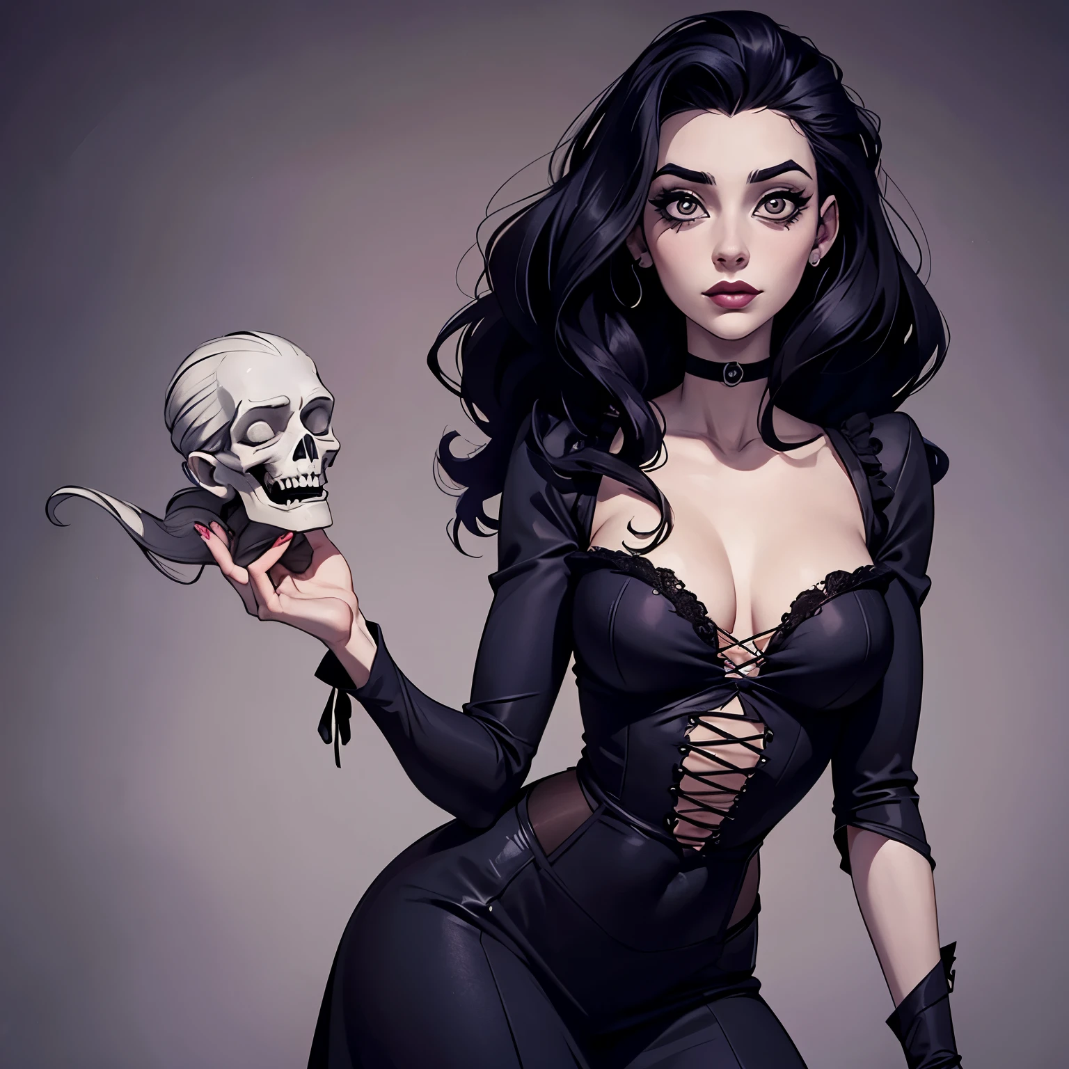 Tim Burton style drawing of a young and beautiful woman, with 40s style and hair but she is dead and looks like a corpse but she is the most beautiful woman