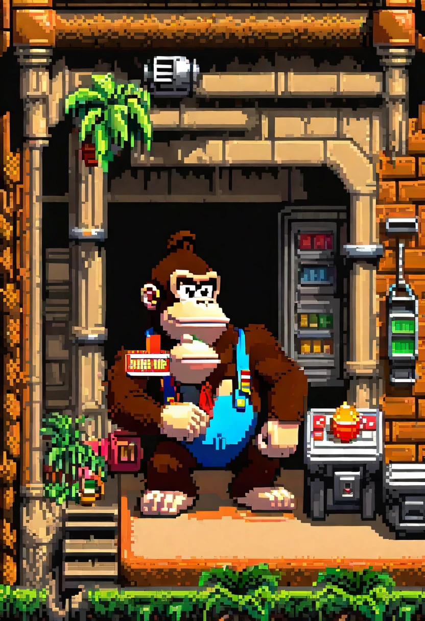 pixel art:1.5, Donkey Kong,:1.4, obra maestra intrincada y de alta calidad