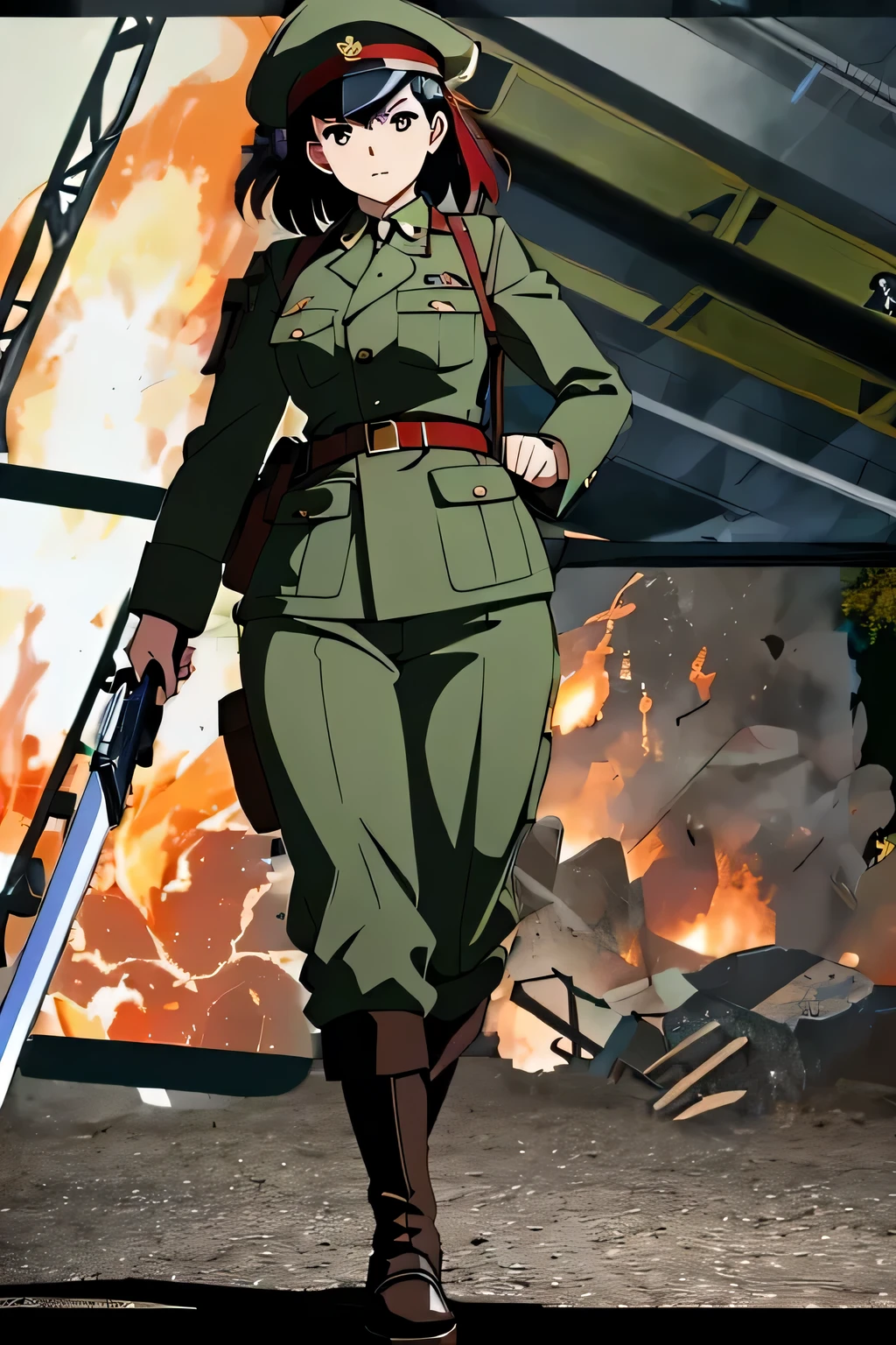 Fill with explosions and flames。
