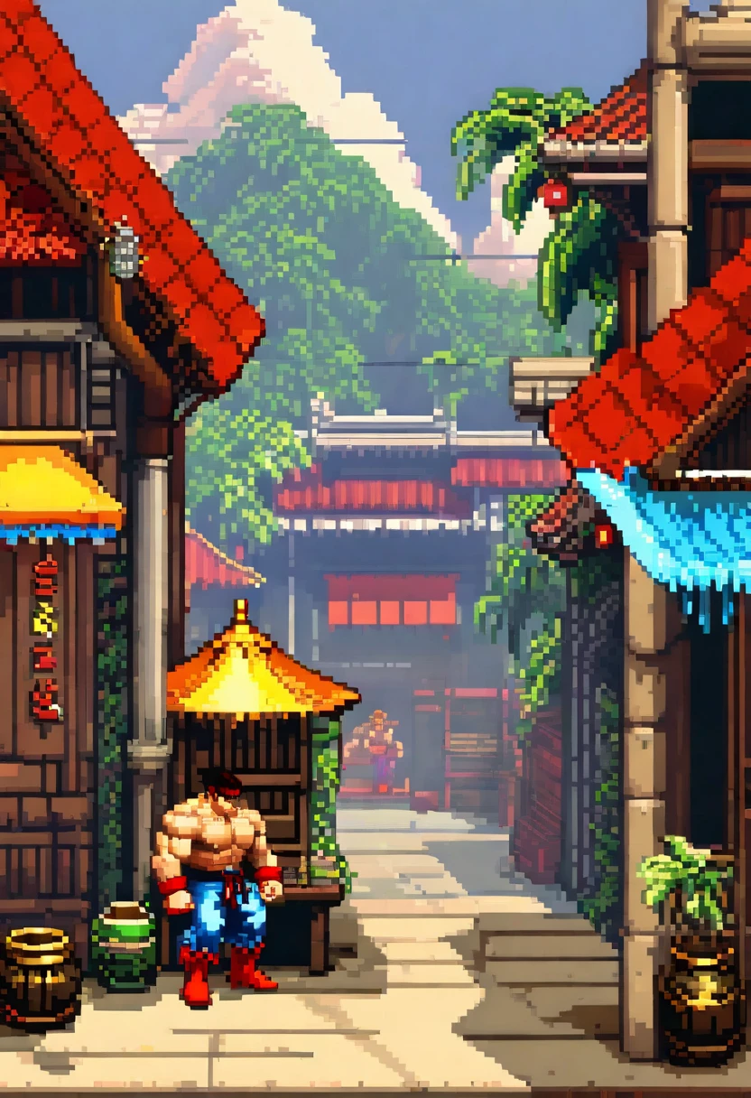 Street Fighter:1.5,pixel art:1.5, obra maestra intrincada y de alta calidad