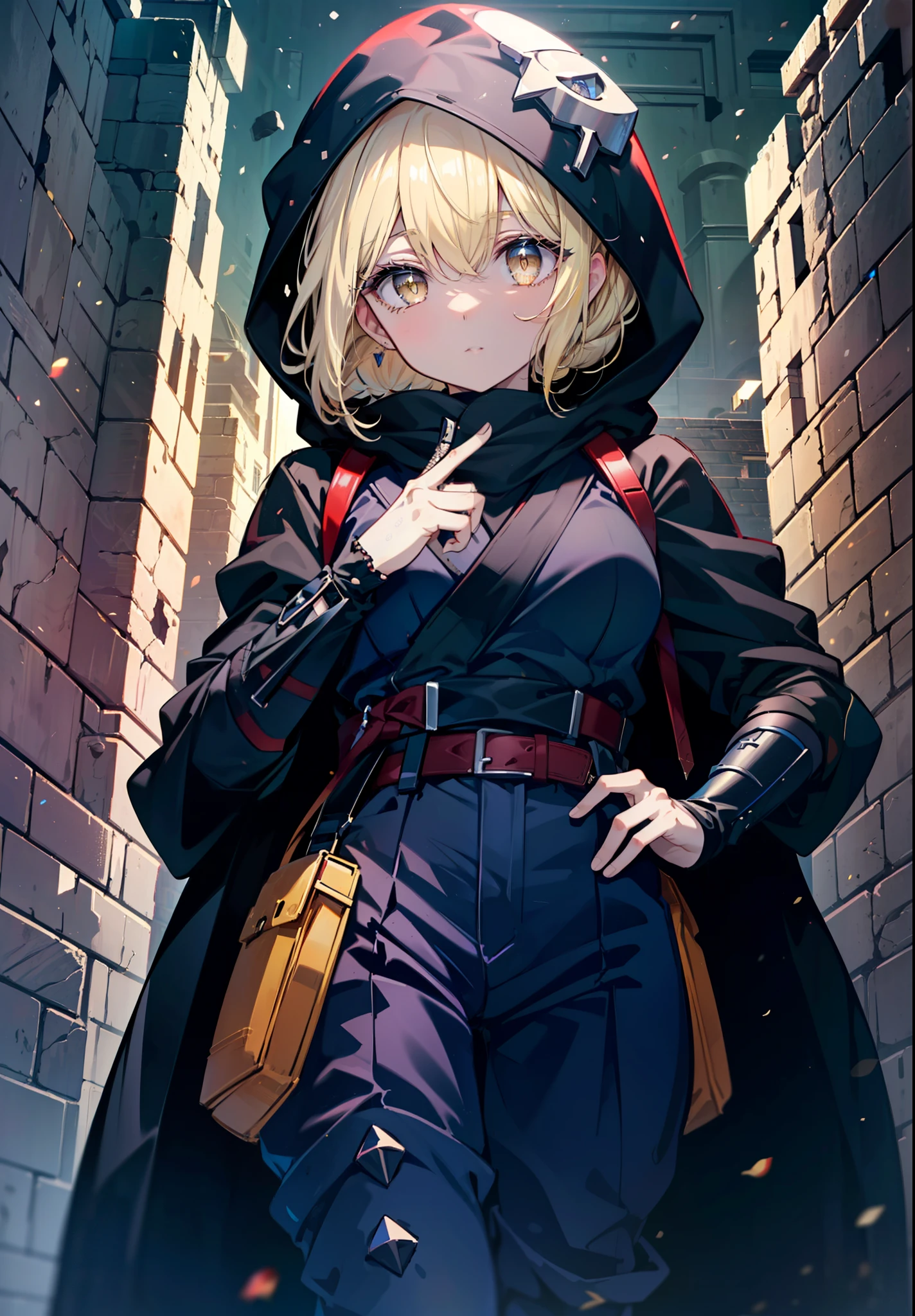 ice wallenstein, Behind Wallenstein, blonde hair, hair between eyes, hair band, long hair, (yellow eyes:1.5), hood up,black mask,Severe,black ninja uniform,ninja,black shinobi pants,boots,action pose,Medieval European-style building,Looking down from the rooftop,break (masterpiece:1.2), highest quality, High resolution, unity 8k wallpaper, (shape:0.8), (beautiful and detailed eyes:1.6), highly detailed face, highly detailed fingers,perfect lighting, Very detailed CG, (perfect hands, perfect anatomy),