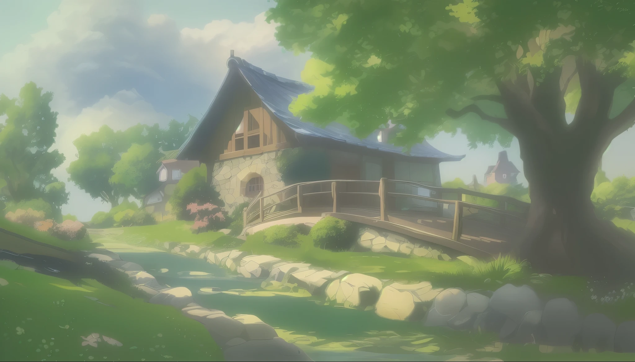 anime scenery of a small house in a beautiful park, anime countryside scenery, anime background art, beautiful anime scenery, Beautiful peace scene in anime, anime scenery, anime background, nature of anime wallpap, anime scenery concept art, anime scenery wallpaper, beautiful anime scene, anime scenery, landscape artwork, japanese village, background artwork, nature of anime, Beautiful artwork illustration