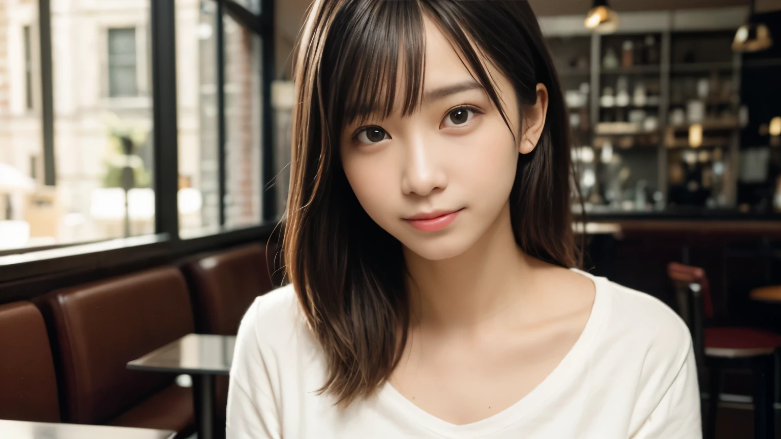 ulzzang-6500-V1.1, (Raw photo:1.2), (photorealistic), beautiful detailed girl, (See-through:1.3),  (pussy real: 1.4), very detailedな目と顔, beautiful detailed eyes,  (Strapless dress, super realistic pantyhose:1.2, black choker)、 (very affectionate smile:1.2)、huge file size, High resolution, very detailed, highest quality, [masterpiece:1.6], An illustration, very detailed, ticker, fine details, highest quality, 8k wallpaper, movie lighting, 1 girl, 17 years old, perfect body shape, cute droopy eyes beautiful big eyes、Pieck finger, ((muste piece)), best quality, 1 girl, eye shadow, upper body whole body, People photography, (full body shot:1.3)、