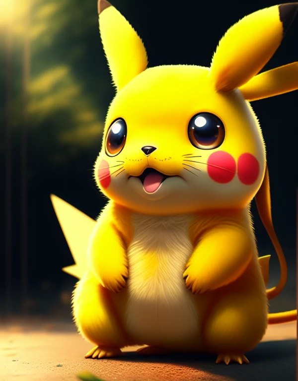 Cute Pikachu, digital art, trend art station  