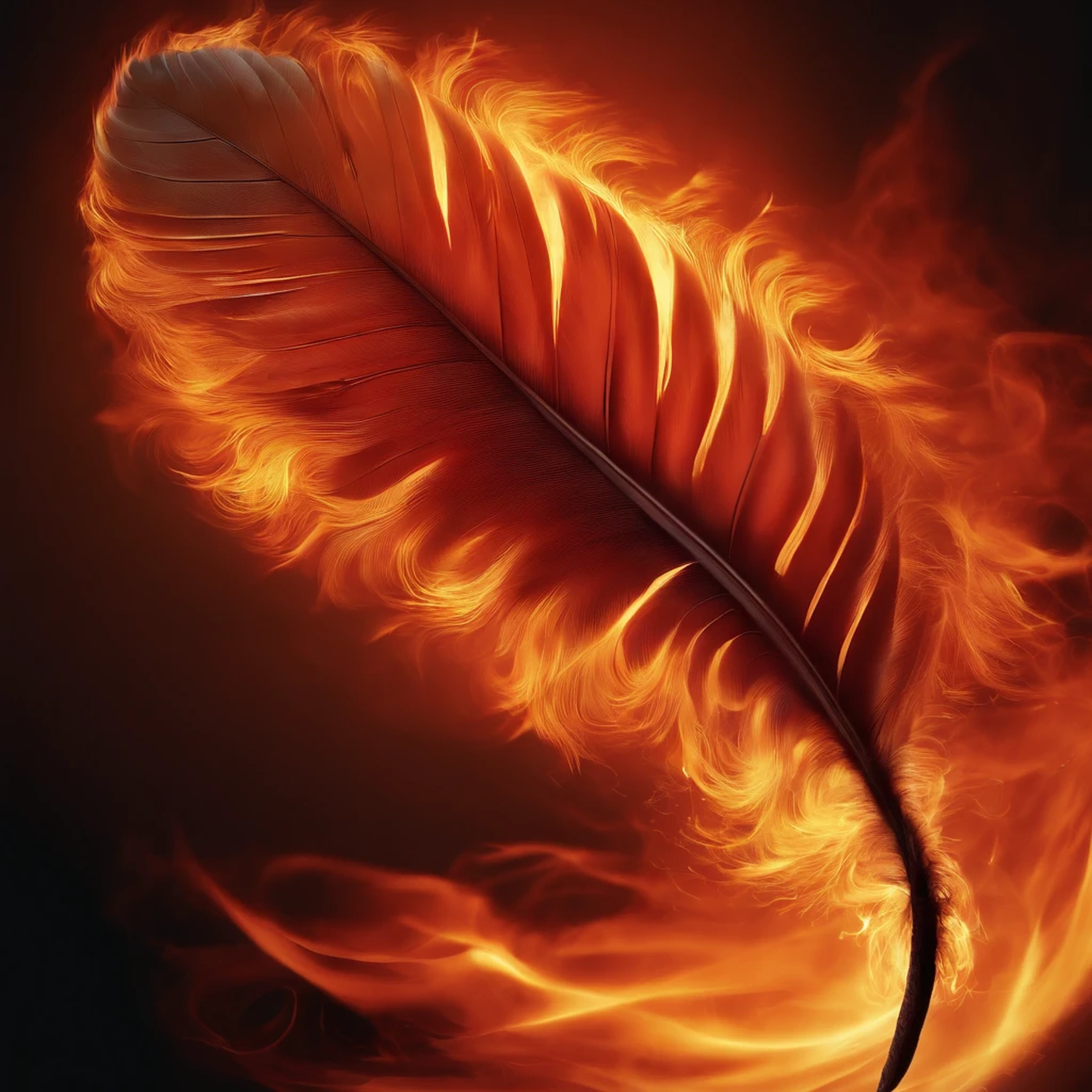 A fiery phoenix feather 