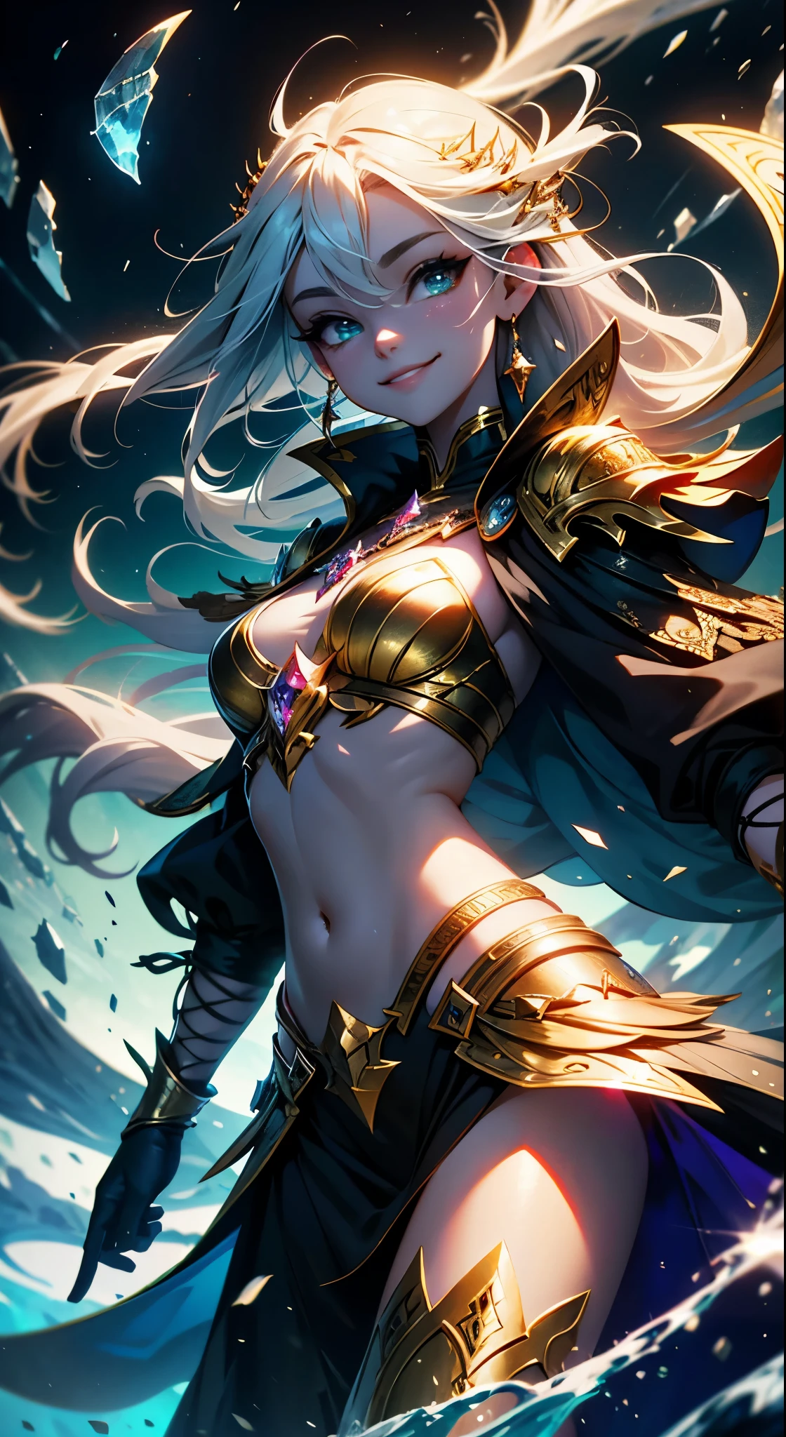 Create a stunning fantasy artwork, wicked smile