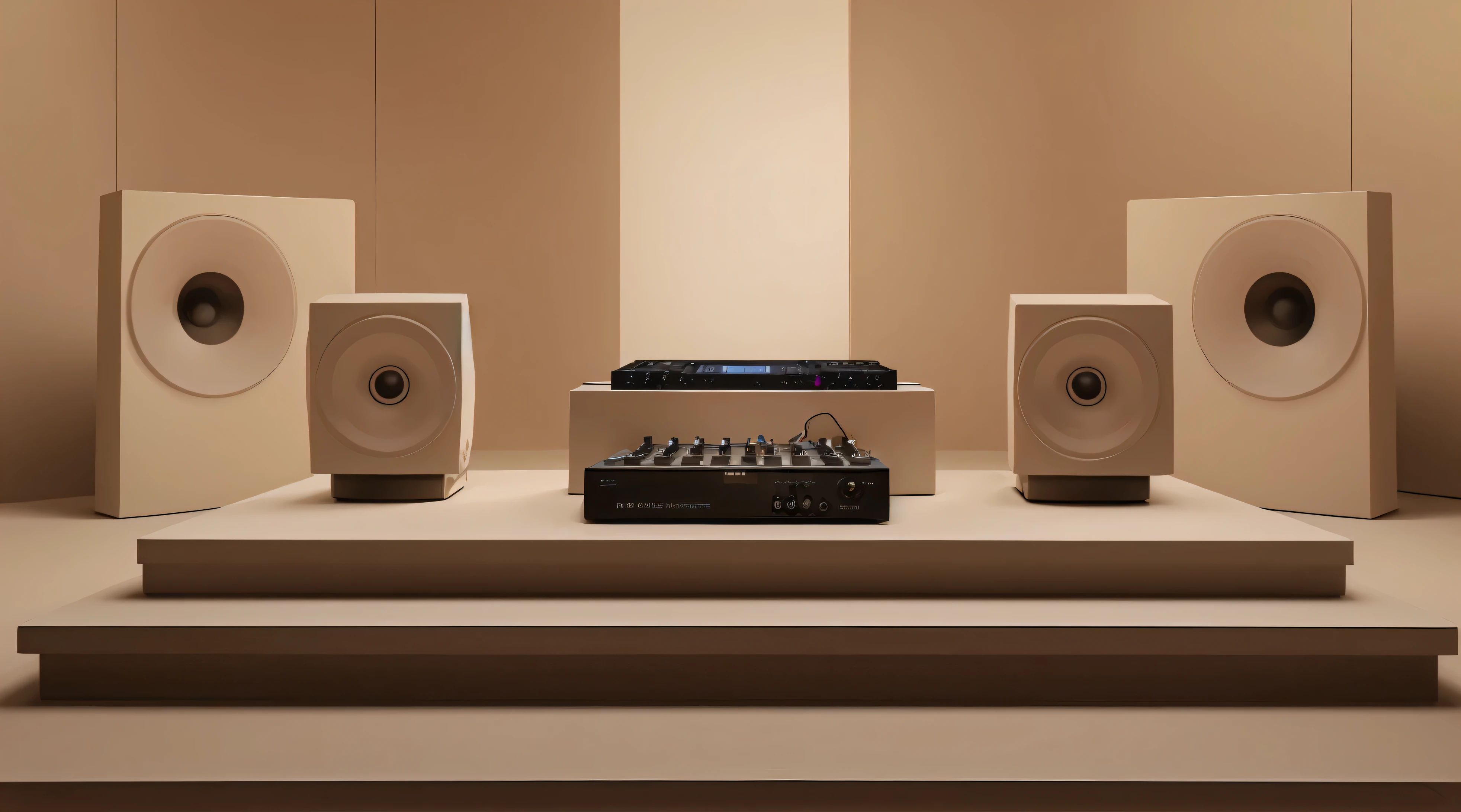 dj mixer,amplifier,speaker,Super detailed,beautiful and aesthetic,