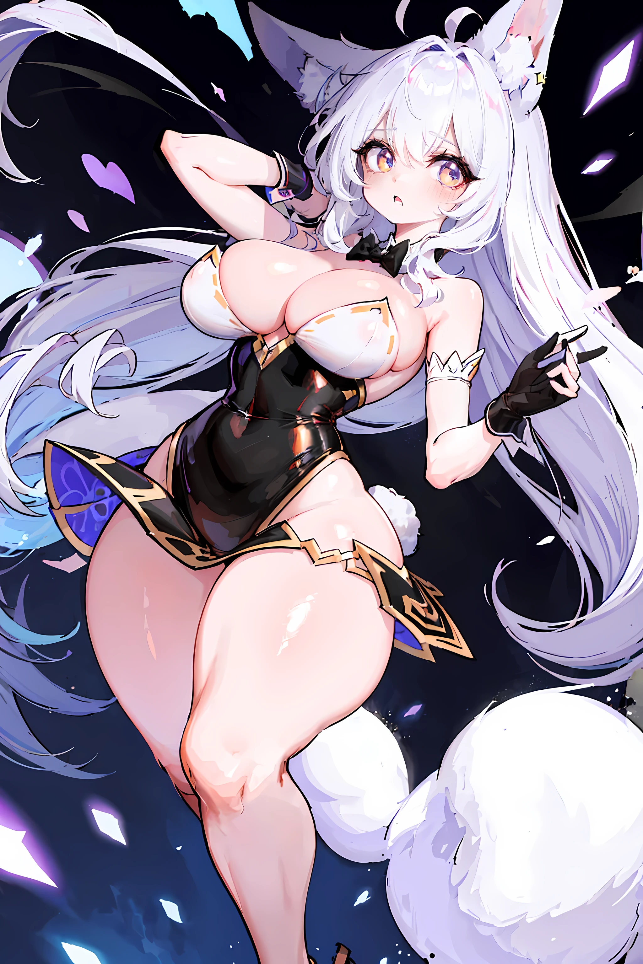 (best quality,high resolution,masterpiece:1.2),Super detailed,Cute bunny armor,cartoon style,illustration,funny expression,cute furry ears,shiny metallic details,bright colors,Action pose,Lighting effects,comics