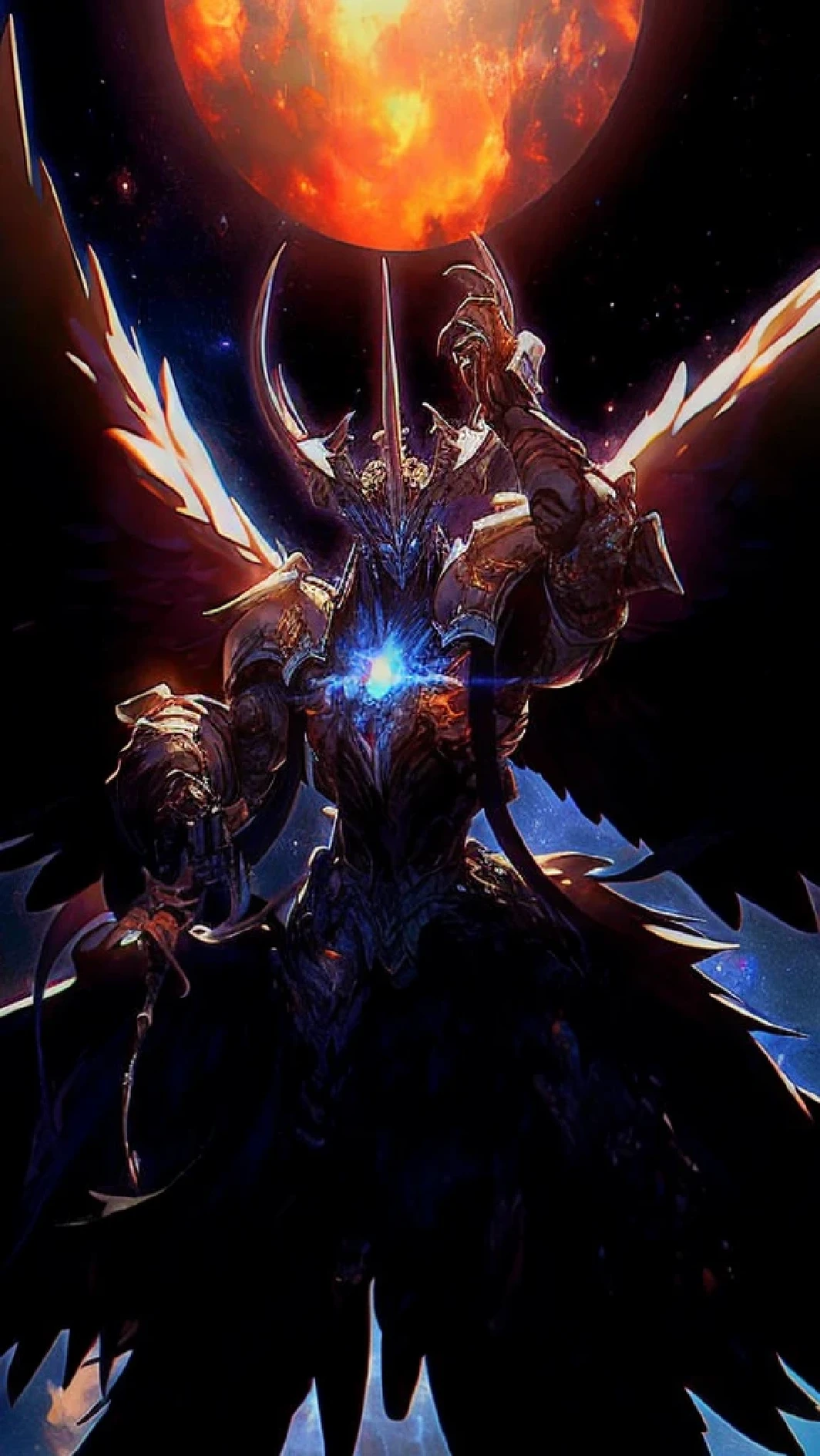animado, obra de arte, lado oscuro, angel, espacio, sol, obra de arte, obra de arte, obra de arte, obra de arte, obra de arte, obra de arte, obra de arte, obra de arte, obra de arte, obra de arte, diablo digital concept art, demon lord, archangel, archaon el siempre elegido, por Yang J.., demon soul concept art, diablo concept art, epic fantasy digital art style