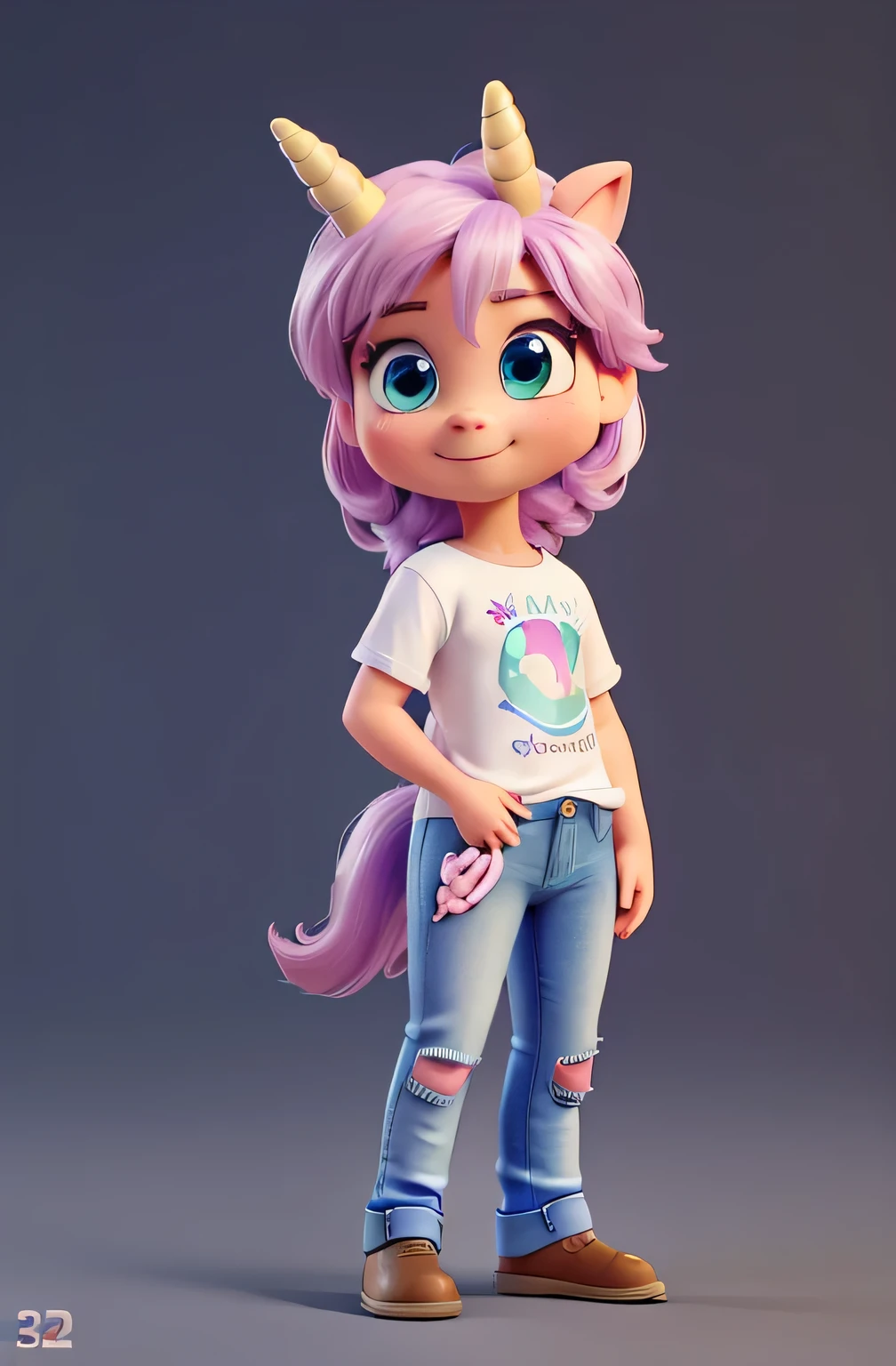 cartoon unicorn, (((wearing jeans and t-shirt))) unicorn, white unicorn, unicorn from the tusk movie, blue unicorn, a unicorn, 3 d cavalo pet shop, unicorns, unicorn horn, bonitinho digital art, bonitinho 3 d render, bonitinho cartoon character, Chibi, bonitinho character, personagem toonix, anthropomorphic mare, my little Pony, bonitinho (((movimento)))