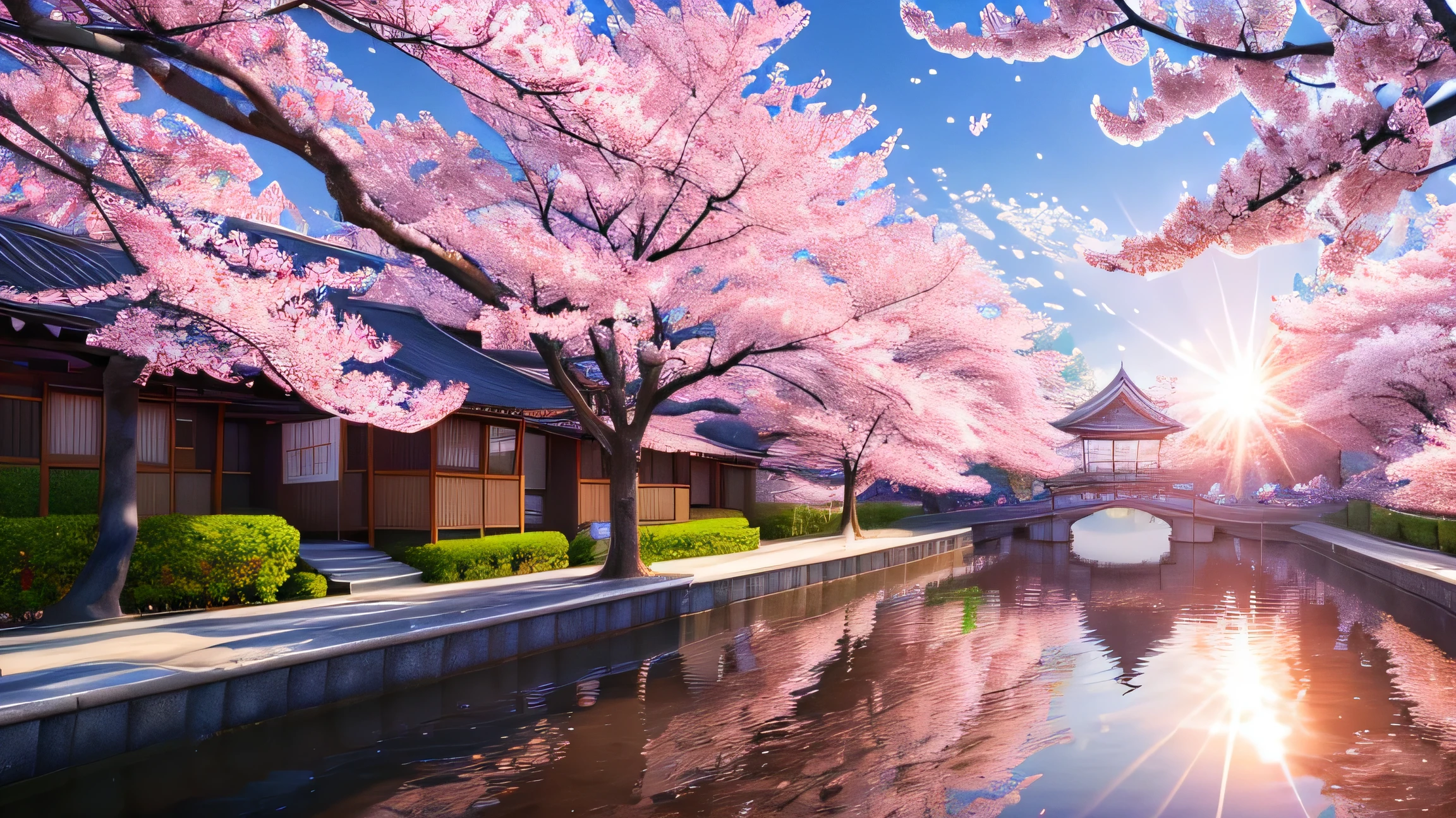 masterpiece、最high quality、high quality、Highly detailed CG Unity 8K wallpaper、Surreal cherry blossoms in full bloom、SakuraFubuki、splash of water、sandy debris、Lens flare、sunshaft、fluffy clouds、Super detailed、HDR、bloom、Photoreal、Super detailed