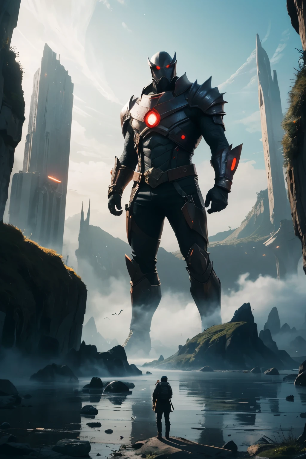 (highest quality, masterpiece:1.2), A giant creature approaches the horizon, Large scale, impending doom, Unlucky, exquisite details, perfect illustration