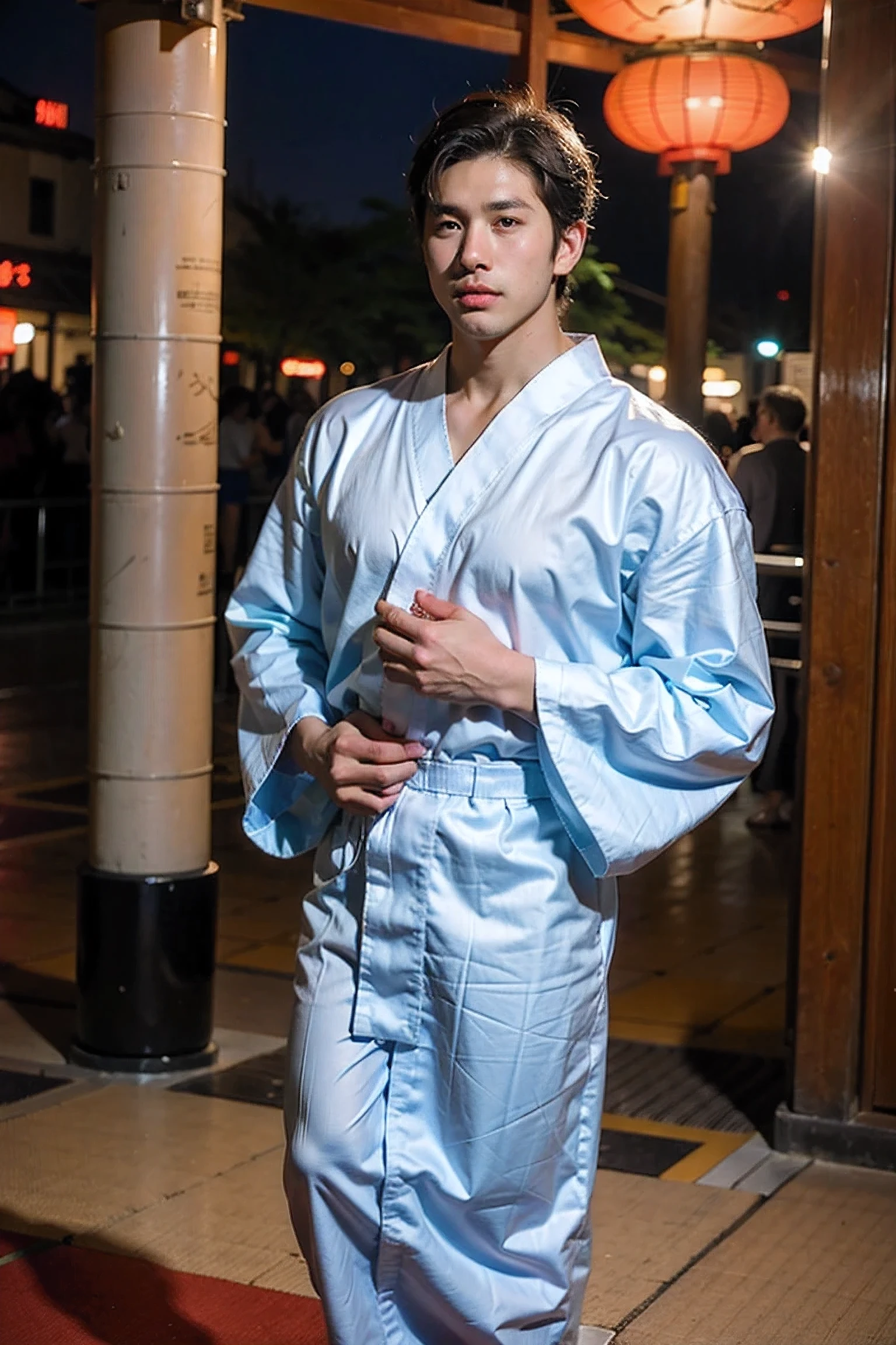 Realistic photography, handsome man ,Yukata