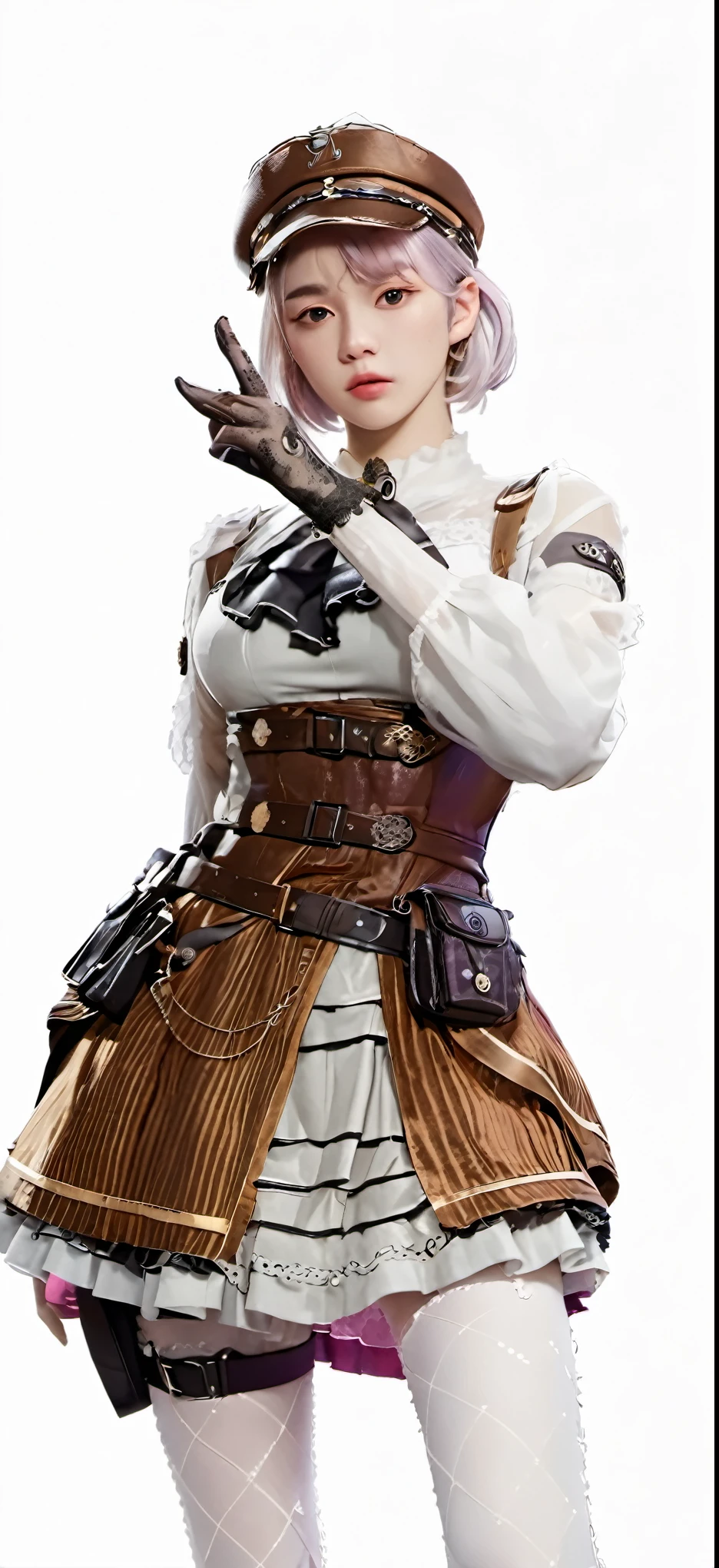 (real people 1.3),(4K1.3),(best quality)(Pictures become real pictures)best quality,masterpiece,Very detailed,High resolution,4K,ultra High resolution,Detailed shadows,ultra actual,actual,dramatic lighting,1 girl,alone,Detailed face,actual eyes,actual skin,white dress,purple hair,dynamic poses, white lace dress