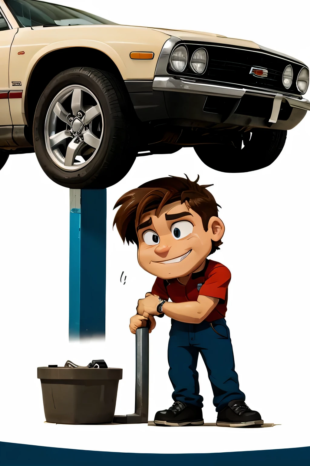 male car mechanic cartoon