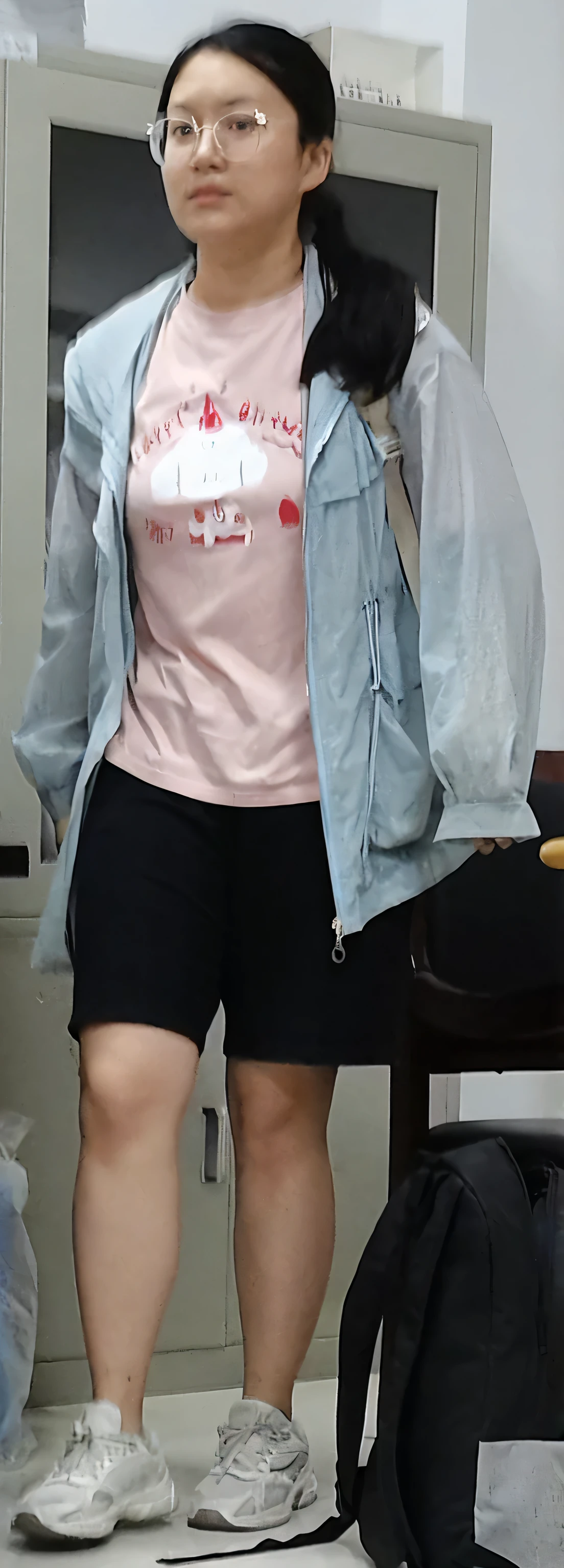 Thick thighs, sweaty, glistening skin, nude, dripping from between legs
