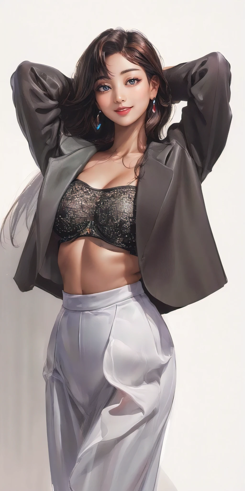 (best quality, masterpiece, ultra-detailed, highres, realistic:1.37), artgerm's photorealistic painting, beautiful woman, perfect body, wide hips, detailed eyes and lips, flawless skin, flowing hair, elegant pose, vibrant colors, soft lighting, artistry