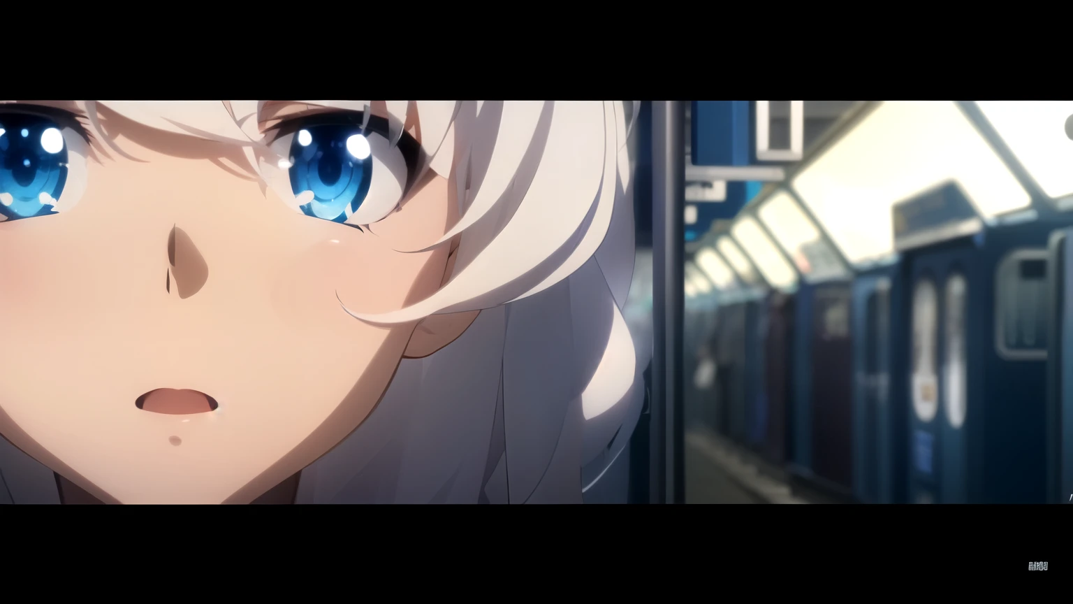 White-haired anime character with blue eyes in the subway station, 2 0 1 9 Anime screenshots, In anime movies, Screenshots from anime movies, Open anime, anime movie screenshot, Today&#39;s featured anime is still there., cinema | | Very Anime, anime cel shading, Stunning HD 8k anime shots., Anime movie scene, 