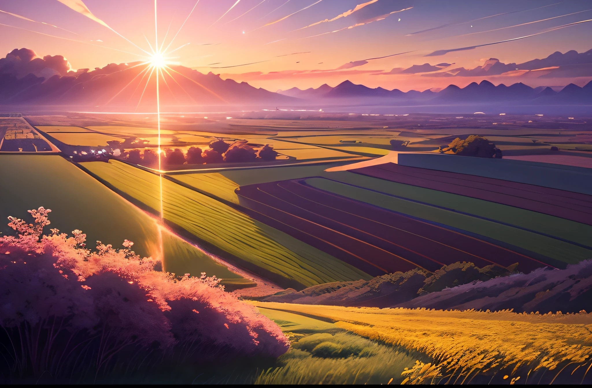 Anime landscape with dandelion fields and sunset, anime landscape wallpapers, anime linda cena de paz, beautiful anime scenery, lindas cenas de anime, fundos de anime, Papel de parede de arte anime 8 K, papel de parede de arte de anime 4k, Amazing wallpapers, arte de fundo de anime, papel de parede de arte de anime 4k, lindo papel de parede para iphone, papel de parede de anime 4k, scenery wallpaper, 4K Manga Wallpapers