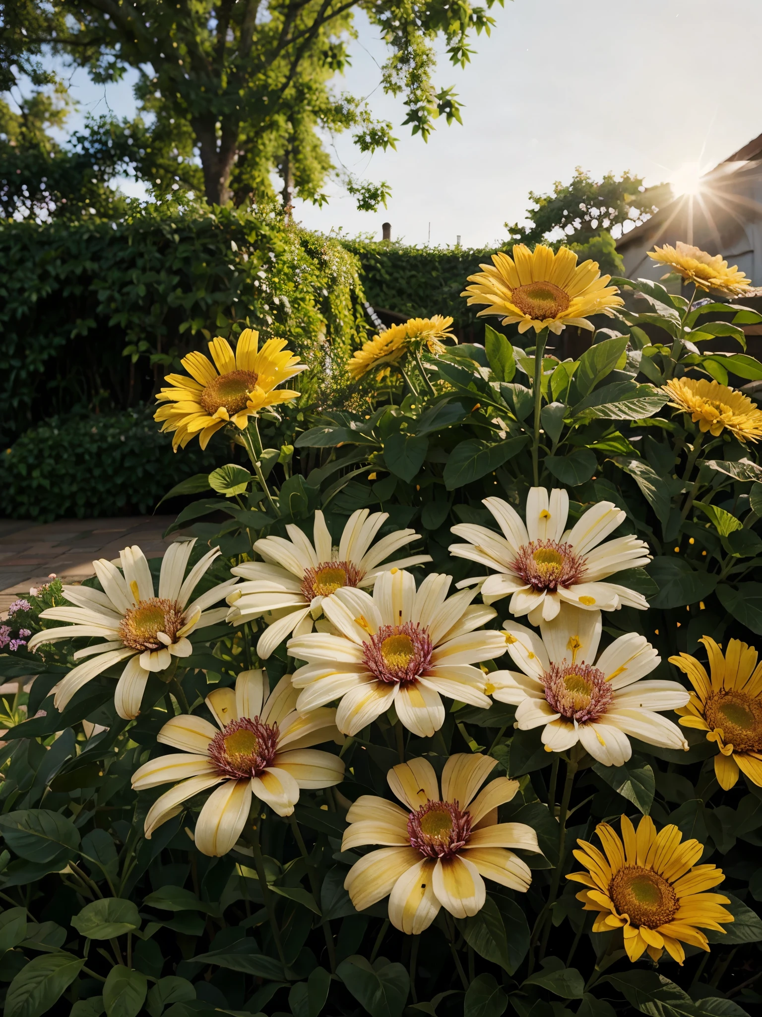 Garden , florals , flower , A plant , Sunny day , 4k , realistic , sharp detail , good lighting , stunning