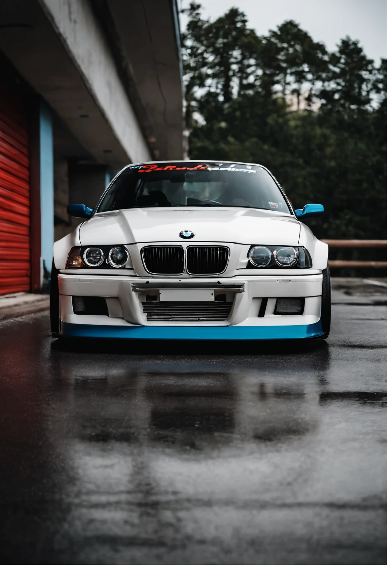 Bmw e36 drift car, very wide lip wheels with much camber, really ultimate lowered, japan vip style drift car
