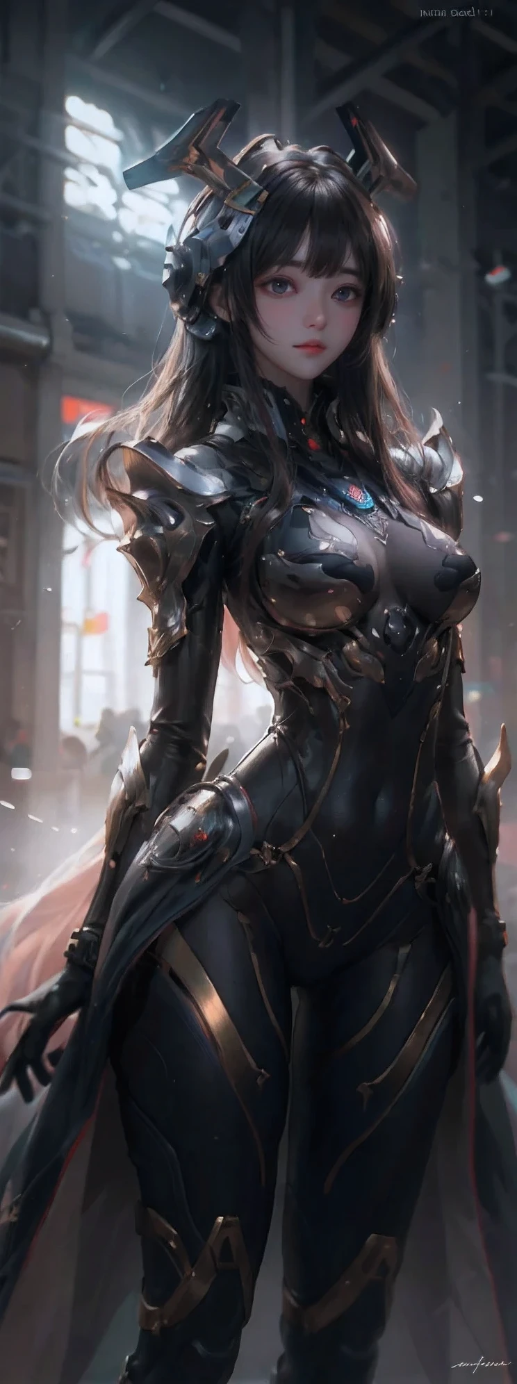 (((best quality))),(((ultra detailed))),(((masterpiece))),illustration,1 girl, no face, mysterious, helmet, Asuka cosplay costume, bodysuit,standing pose,Extreme detail expression,Ultra High Definition,Maximum Detail Display,Hyperdetail,Clear details,Amazing quality,Super details,Unbelievable,HDR,16K,details,The most authentic,Glossy solid color