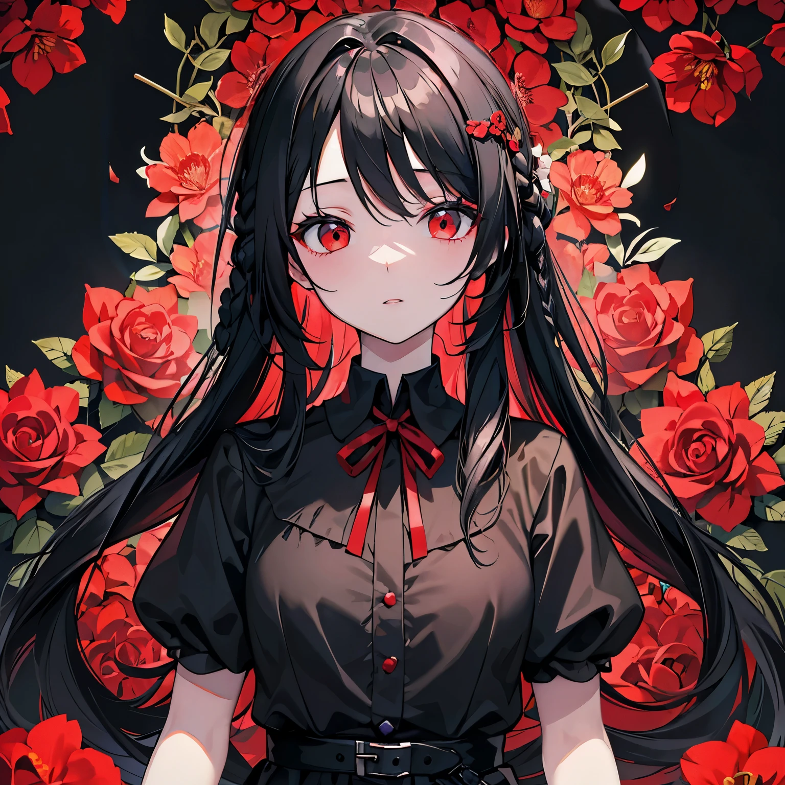 filled with red flowers