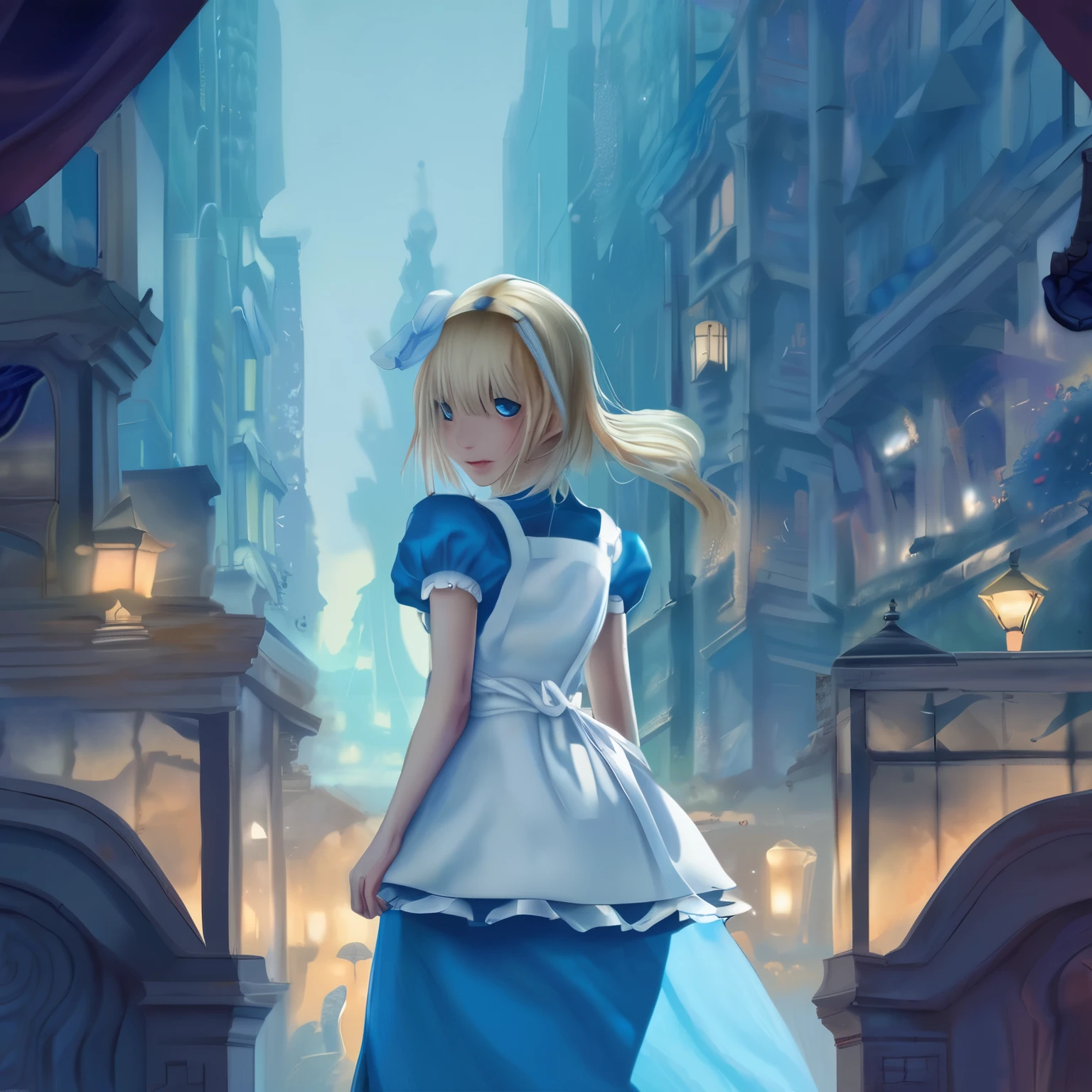 Alice\(不思議の国のAlice\)、blonde、blue eyes、white apron