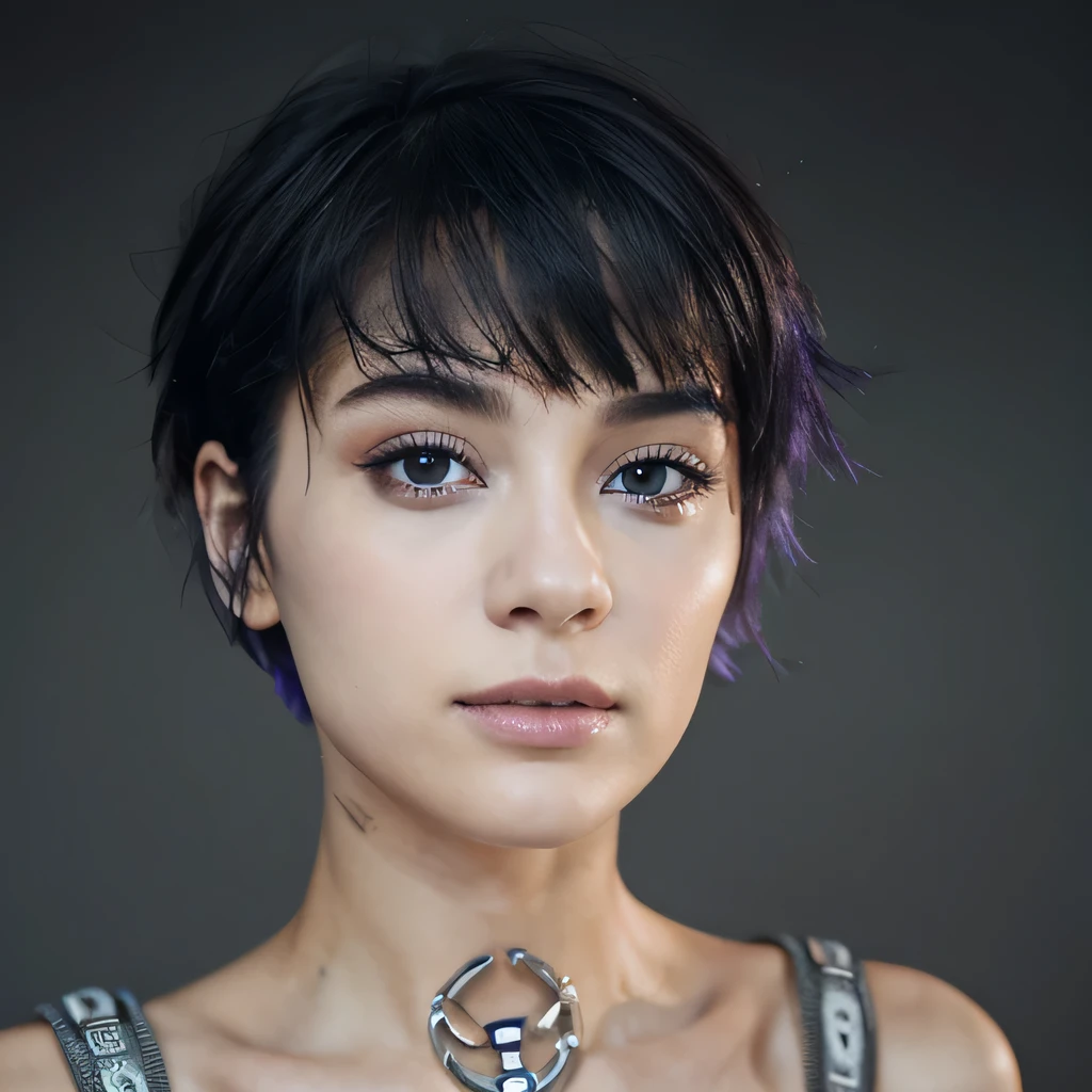 Cyberpunk girl with short hair