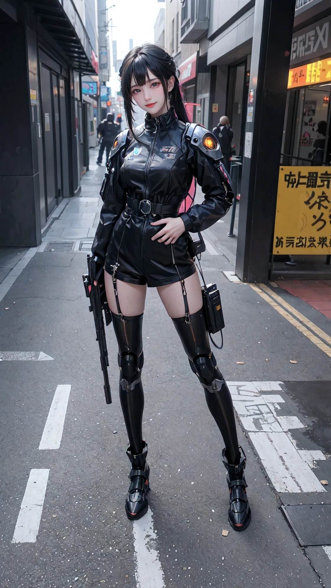 anime character with a backpack and a gun in his hand, cyberpunk anime girl mech, digital cyberpunk anime art, mechanized soldier girl, guweiz on artstation pixiv, girl in mecha cyber armor, by Russell Dongjun Lu, cool mecha style, guweiz on pixiv artstation, artwork in the style of guweiz