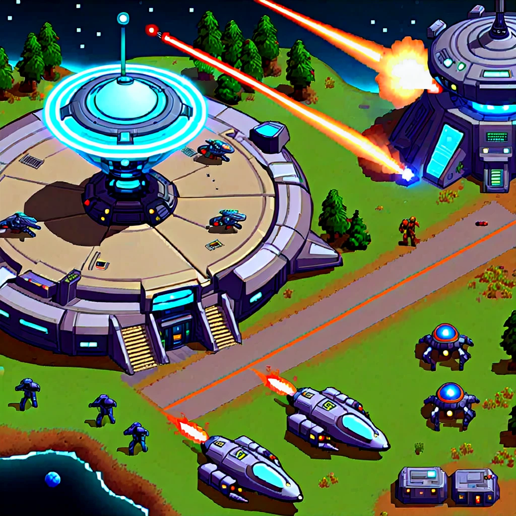 games X-COM: UFO Defense. Screenshot . Full stylization of graphics. 