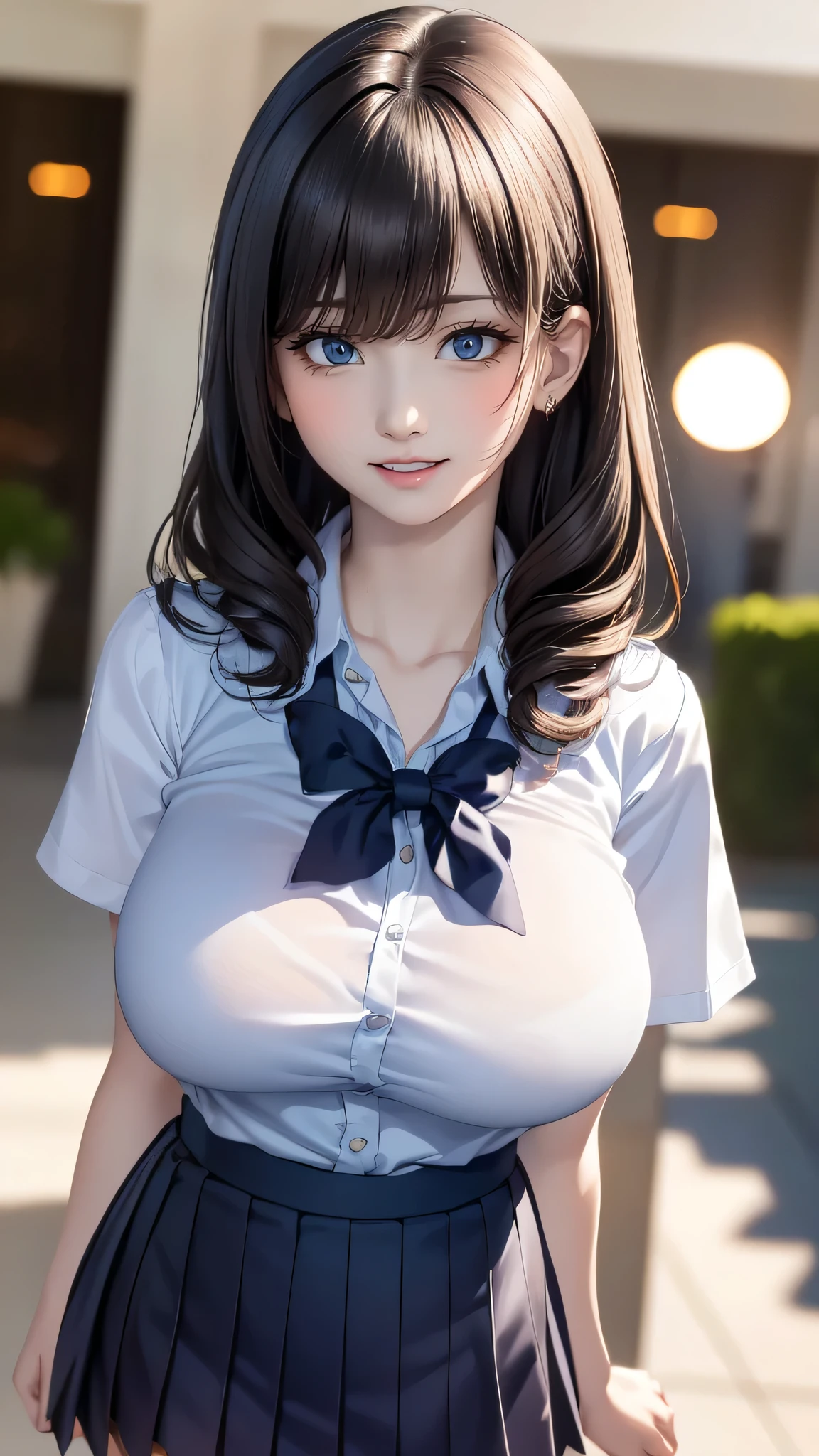 school uniform,(random place),(random sexy pose:1.2),(random hairstyle),(big breasts:1.5),(movie scene,best image quality,(8K), Super realistic, 最high quality, high quality, High resolution, high qualityな質感, high detail, beautiful, Detailed, Highly detailed CG, Detailedテクスチャー, realistic facial expression, masterpiece, before, dynamic, bold)