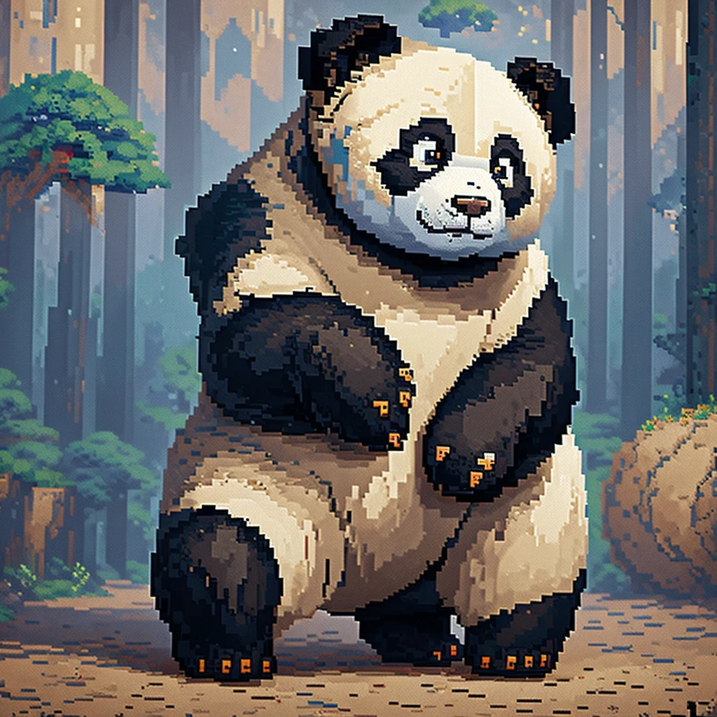 (pixel art:1.5), giant panda