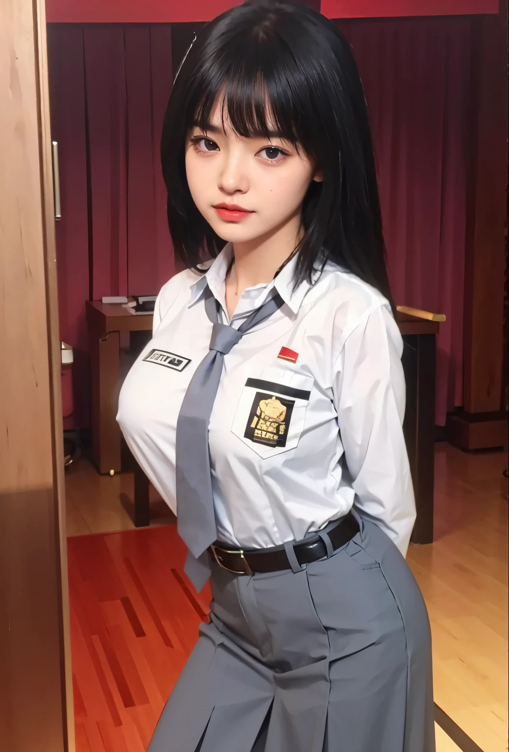 (photorealistic:1.4), best quality, masterpiece, ultra high res, 1girl, (detailed face:1.2), (detailed eyes:1.2), (detailed hair:1.2), (detailed clothes:1.2), 4k, (detailed color:1.2), Ultra detail texture, ulta detail, ultra hight, realistic, 16k, selena (/mobile legends bang-bang/), perfect body, bobs, full body, 1 woman, bokeh, detail eyes, detail face, White hair, scarf