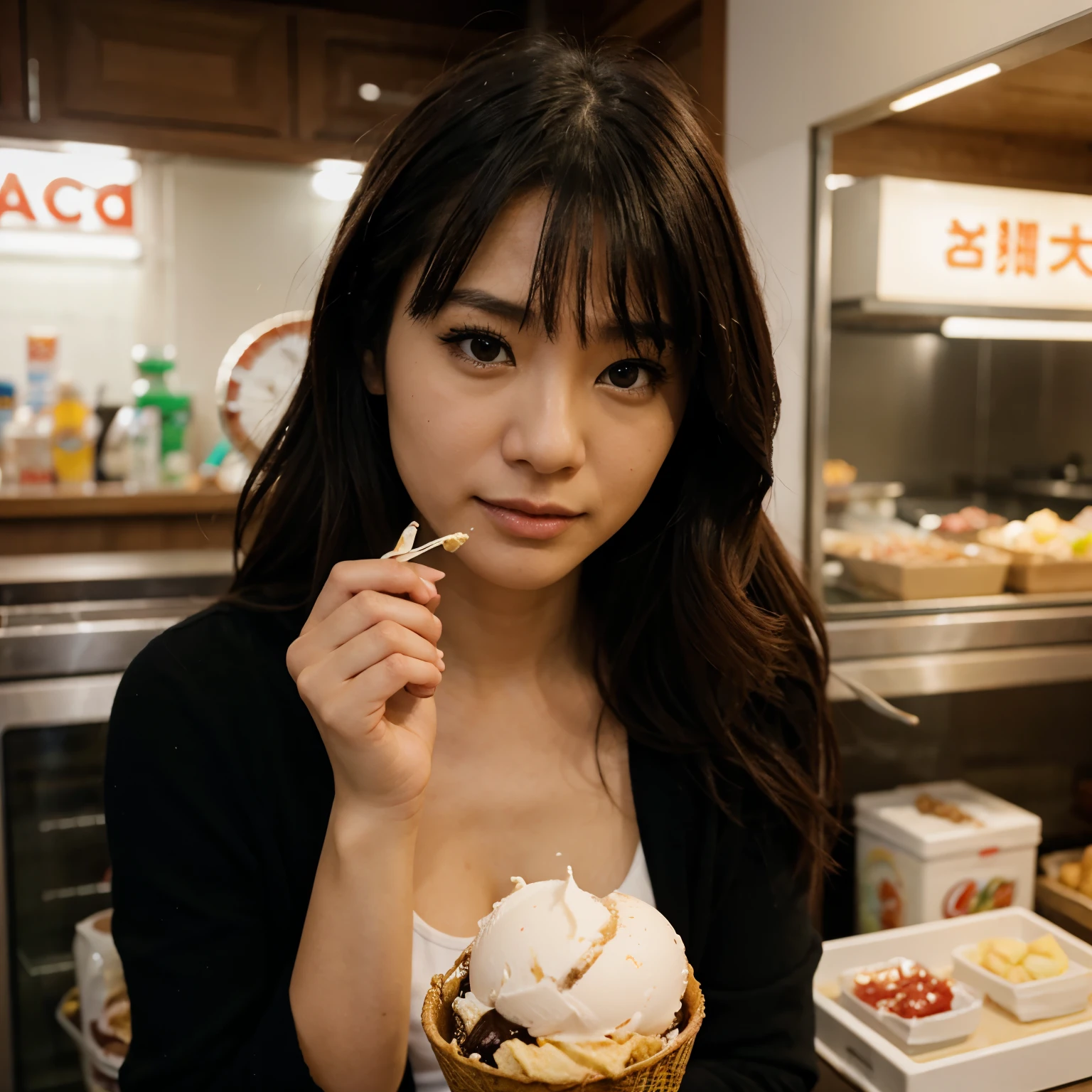((Browsing Caution))、masterpiece、((Beautiful Japanese Girl))、((Elementary school girl))、((Cute 12 year old girl))、((Junior.Idol))、(Young Face)、(Black Hair)、(Random Hairstyles)、((Flat Chest、Small breasts))、((immature body shape))、((Glowing Skin))、restaurant、ファーストFood、Food、Excessive sweating(Sweaty:1.3), ((Detailed depiction of semen))、((Sperm production))、((Egg white semen))、((A lot of semen))、((There is food on the table(Sit on a chair and eat))、((テーブルの上のFoodにはA lot of semenがぶっかけられています))、((Holding food with sperm on it))、((Please open your mouth(Bringing sperm-stained food to your mouth))、((Dining scene))