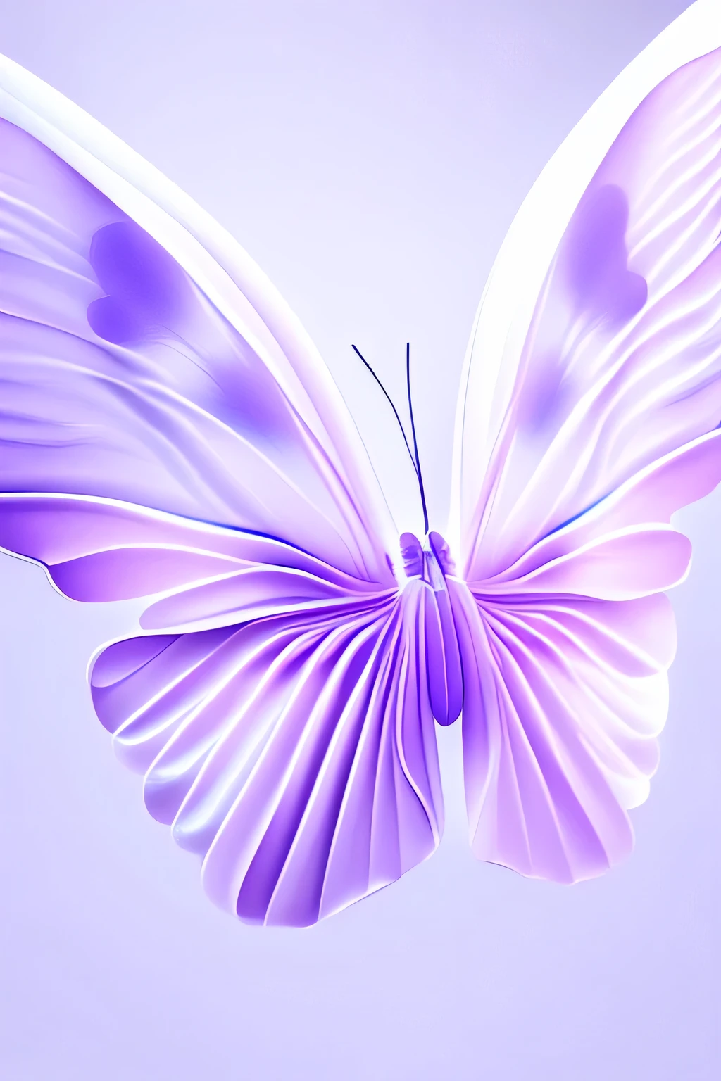 soft cloth，strike，translucent wings, Abstract蝴蝶翅膀,White background，soft pleats, translucent fabric, Purple and blue butterflies，Abstract， 4k digital art， Soft 3D rendering，No humans--v6