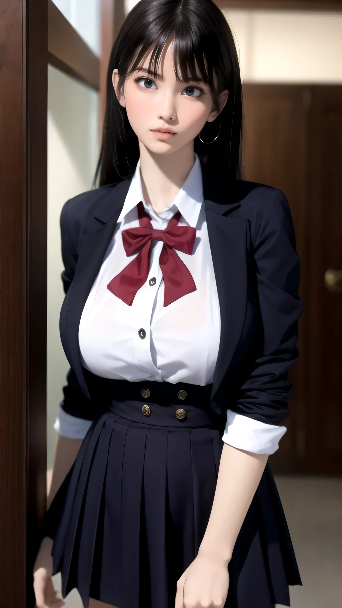 school uniform,(random place),(random sexy pose:1.2),(random hairstyle),(big breasts:1.5),(movie scene,best image quality,(8K), Super realistic, 最high quality, high quality, High resolution, high qualityな質感, high detail, beautiful, Detailed, Highly detailed CG, Detailedテクスチャー, realistic facial expression, masterpiece, before, dynamic, bold)