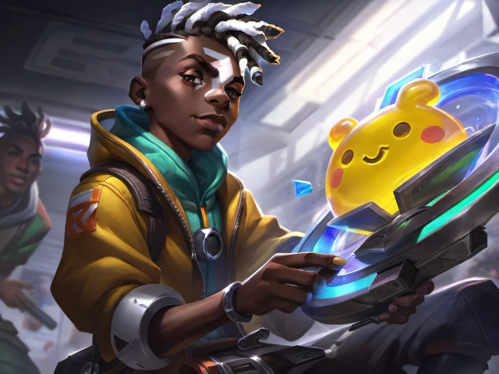 best aesthetic, lolsplashart, Ekko, 1boy,