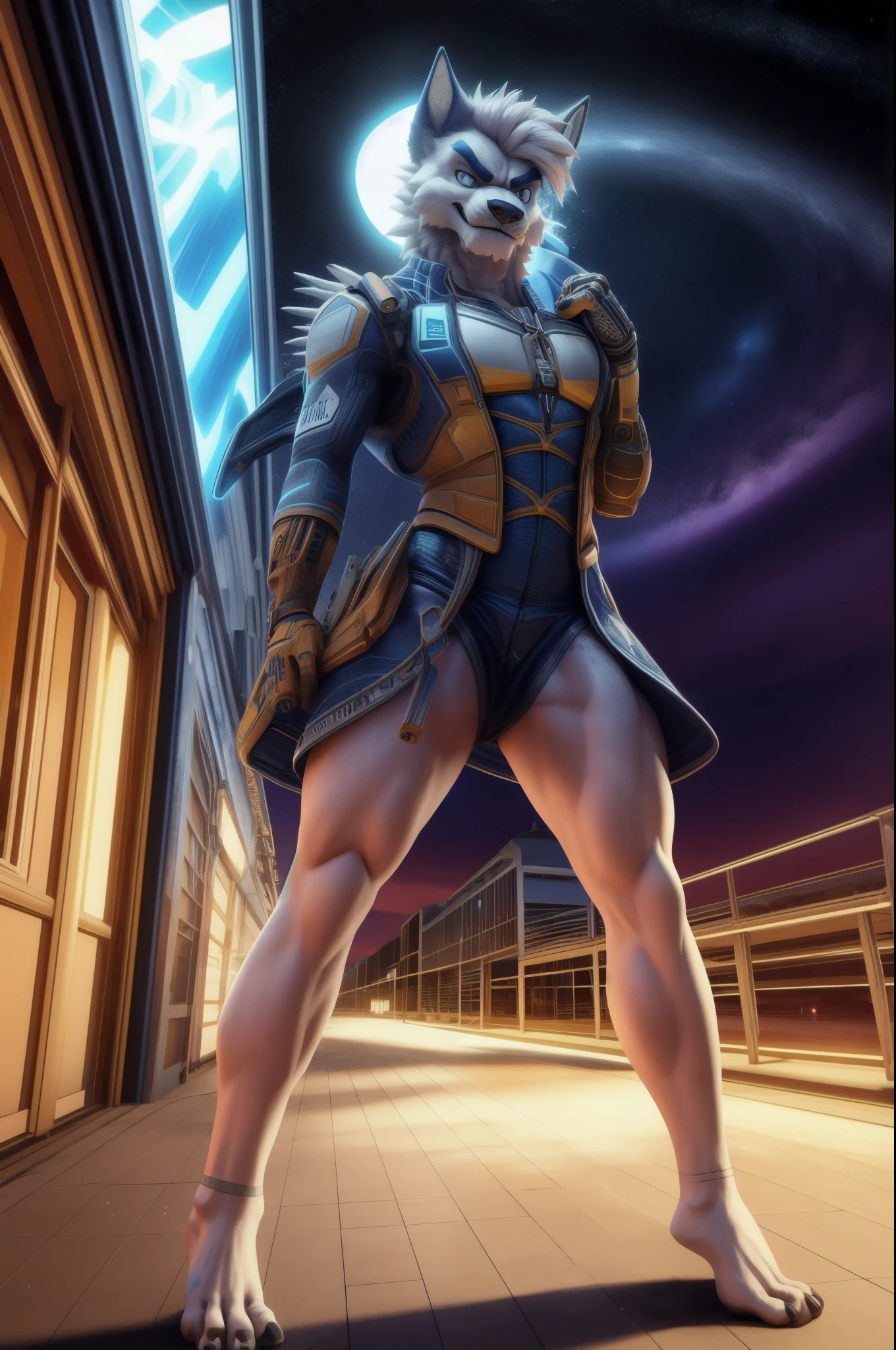 (((Barefoot furry character, full body, cinematic setting, furry male))) I like it big, I like it cold I like it blue, I like it bold I like it with a two % of methane It's Uranus! I want it icy, I want it large I want it spicy, with electric charge Fluid outside and rocky inside Like Uranus! Uranus, Uranus Coz I'm an astronomy aficionado I wanna observe Uranus Uranus, Uranus My shuttle's fast like a torpedo It's gonna pierce Uranus BREAK, detailed background (modern lab), 8K, (masterpiece:1.5), intricate details, highly detailed, extreme detail, octane render, fine art, best quality, highres, (detailed face:1.5), ((full_body)), UHD, (((perfect hands)))