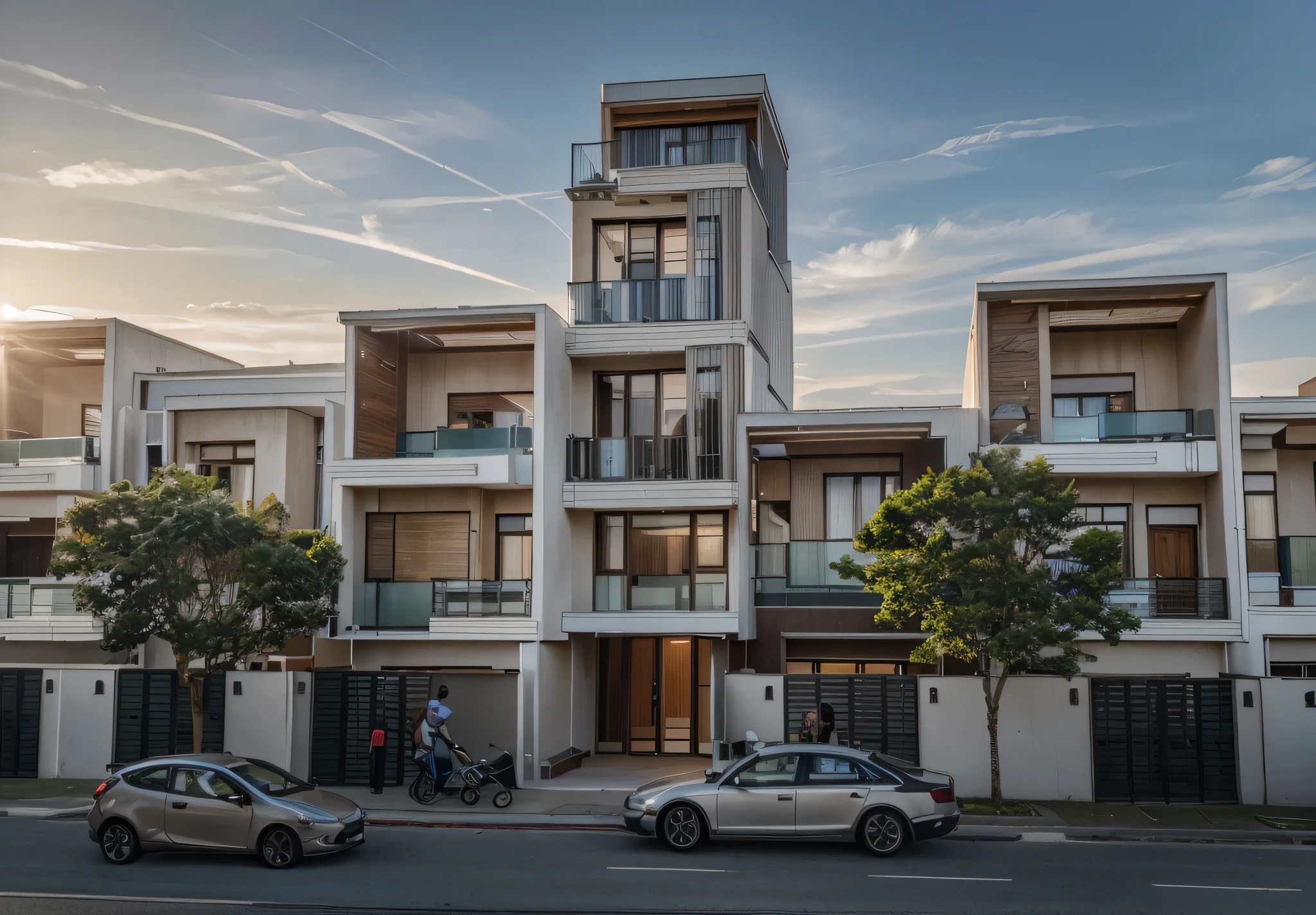 AsteriaVK villa01, outdoors, sky, day, tree, no humans, window, watermark, grass, plant, building, scenery, stairs, fence, house, dvArchModern, 85mm, f1.8, portrait, photo realistic, hyperrealistic, orante, super detailed, intricate, dramatic, sunlight lighting, shadows, high dynamic range,  house, masterpiece,best quality,(8k, RAW photo:1.2),(( ultra realistic)), modernvilla, blackandwhite, trees, vine, architecture, building, cloud, vivid colour, masterpiece,best quality,super detailed,realistic,photorealistic, 8k, sharp focus, a photo of a building, wood,