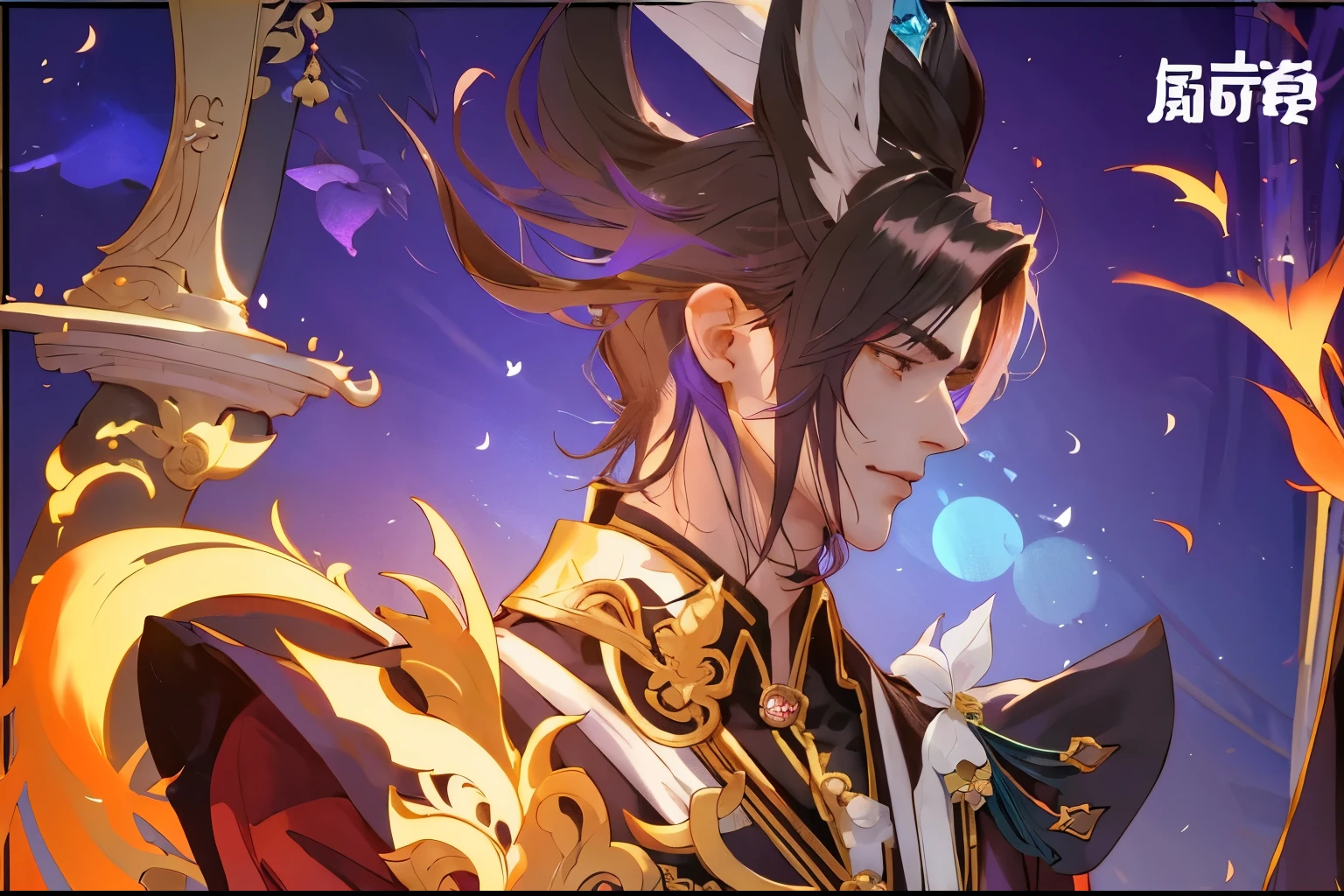 Enjou of Genshin impact, handsome man smirking, close up of a person, with a flower, flirtatiously, Punishing Gray Raven, Final Fantasy, FF7, handsome man, androgynous prince, delicate androgynous prince, handsome prince, zhongli from genshin impact, heise jinyao, casimir art, genshin, loong, royal elegant pose, taisho roman, granblue fantasy