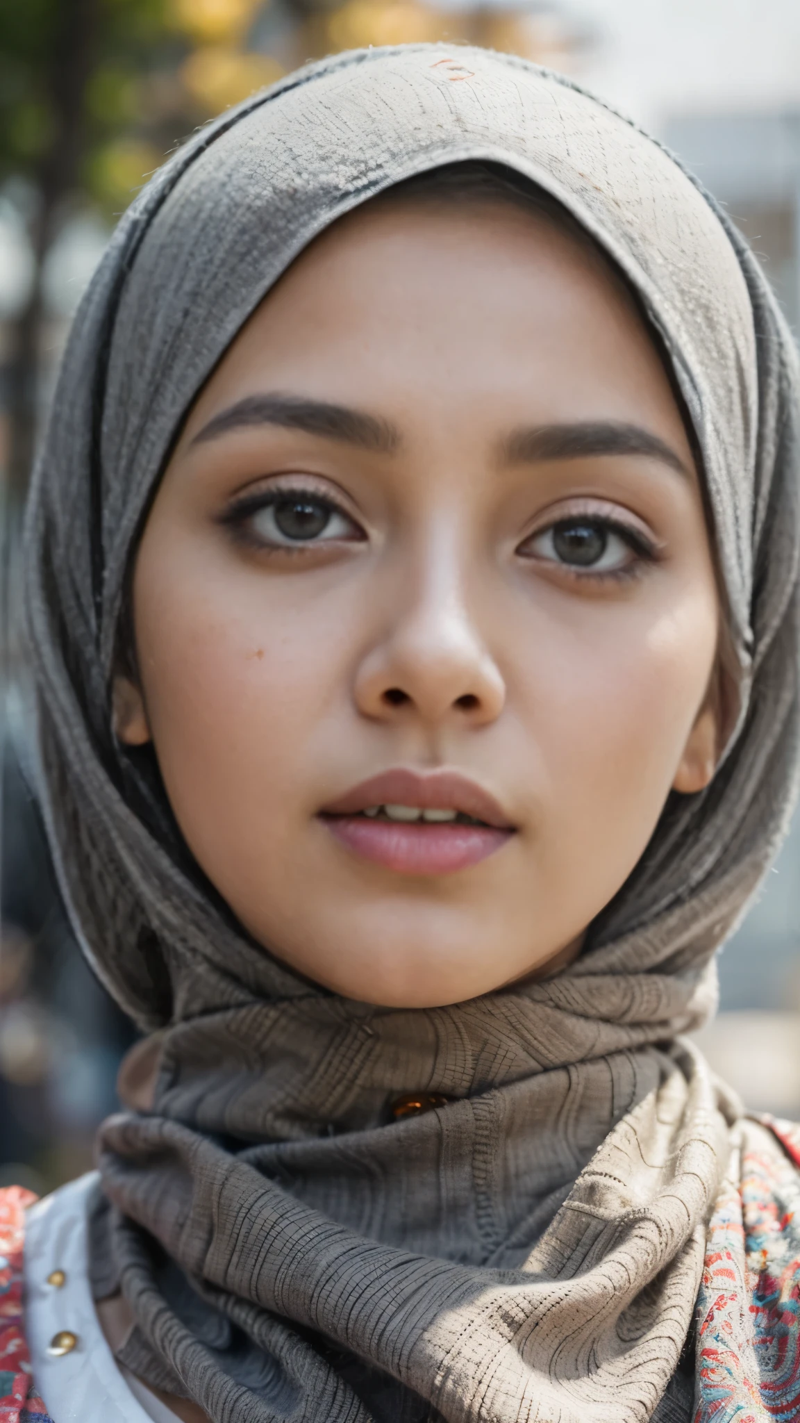 (best quality,4k,highres),vivid colors,beautiful detailed blue grey eyes,beautiful detailed lips,expressive face, skinice soft face,confident expression,young indonesian muslim woman,simple hijab fashion,colorful background,stylish accessories,red cotton shirt,contrast with background,graceful posture,outdoor setting, walking in tokyo,fashionista,proud of her heritage,joyful mood,fashion-forward,girlpower,strong and independent woman,positive attitude,eyebrows on fleek,contemporary fashion,emphasize the eyes,flawless skin,high-quality photography,portrait photography,hijab style inspiration,empowered and elegant,lens flare effect,soft lighting,studio shot,embrace diversity,celebrate individuality,cultural pride, photon mapping, vivid colors, 