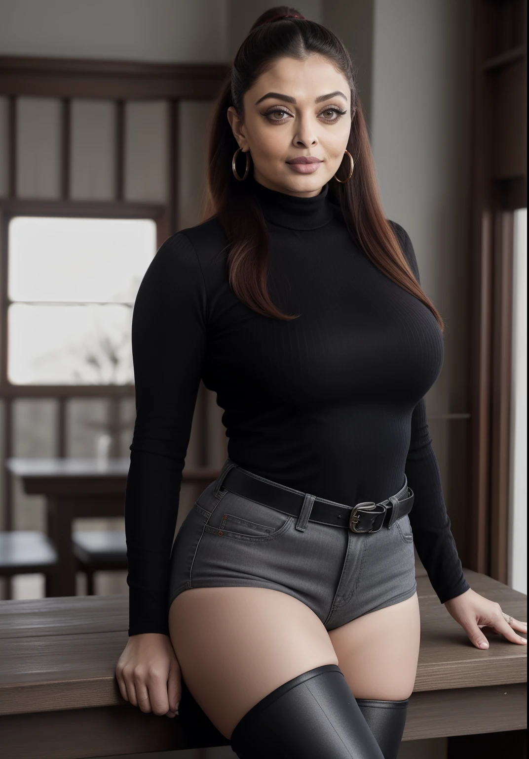 photo of one voluptuous scared woman walking out the front door, wearing a baggy crew neck t-shirt, big natural breasts, confused face, wearing a lounge clothes, wearing men's boxers, colorful clothing, wearing comfortable shorts, walking out the front door, close up, [detailed texture], [cinematic lighting]
